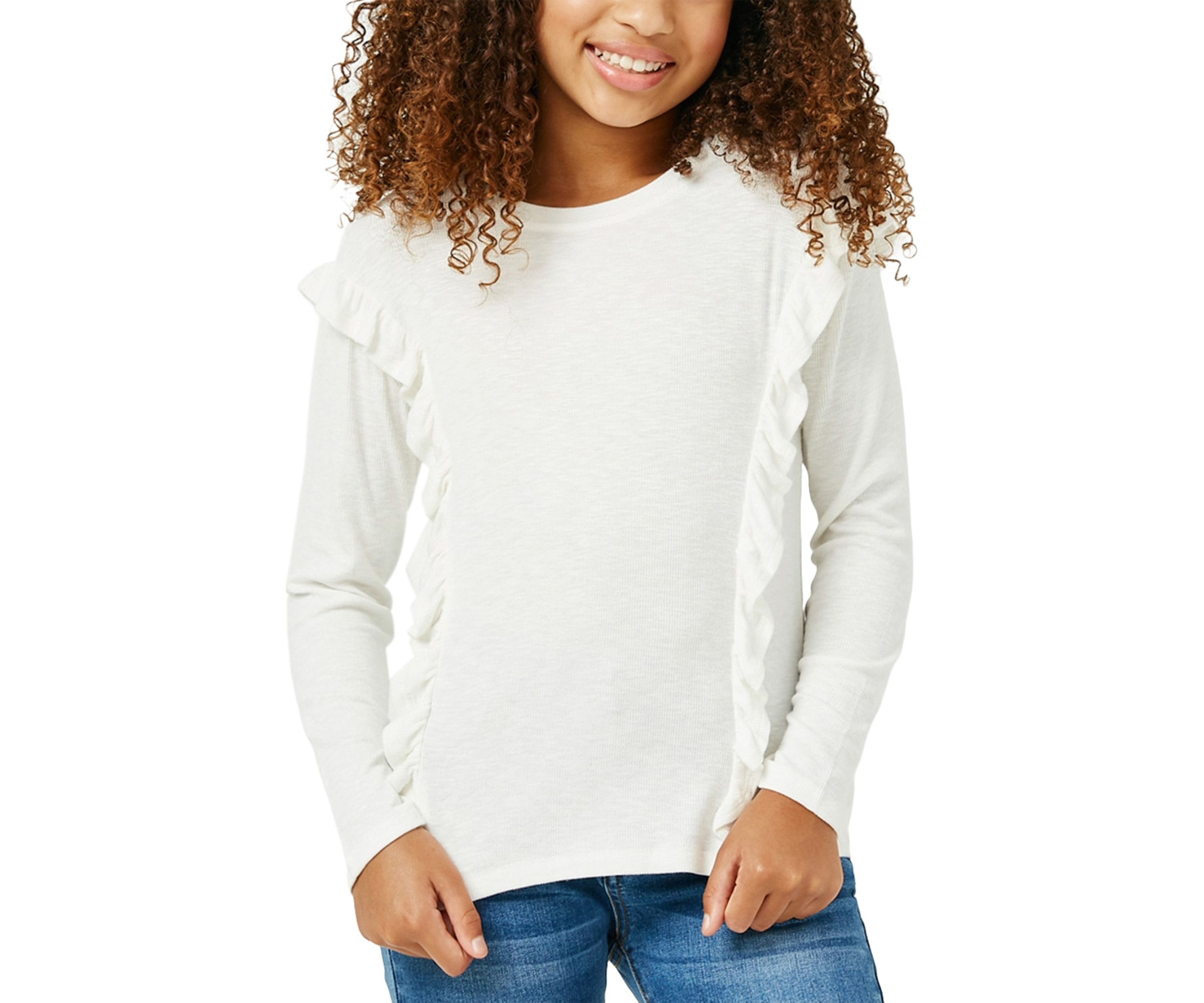Girls 7-16 Marled Ribbed Knit Top