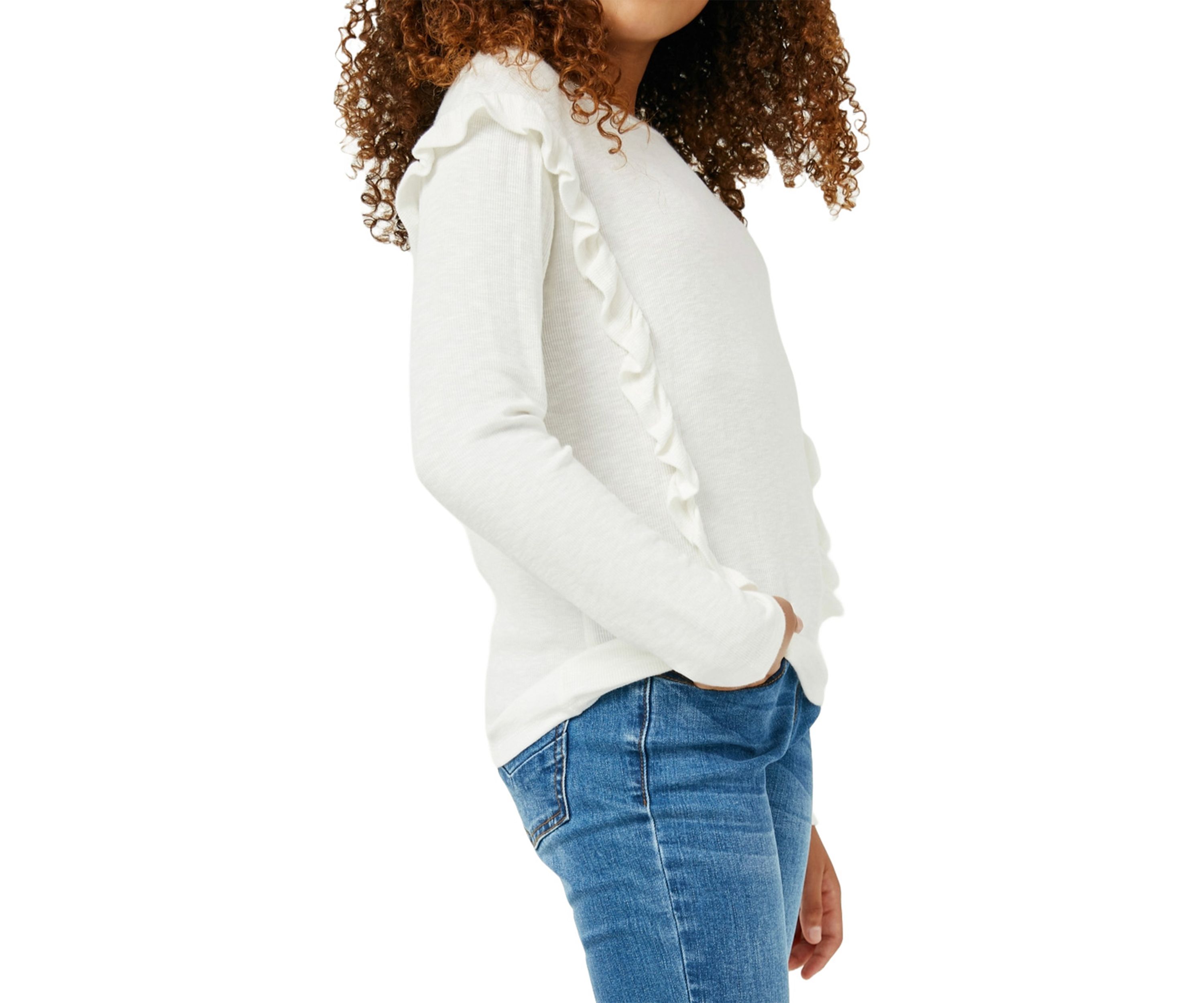 Girls 7-16 Marled Ribbed Knit Top