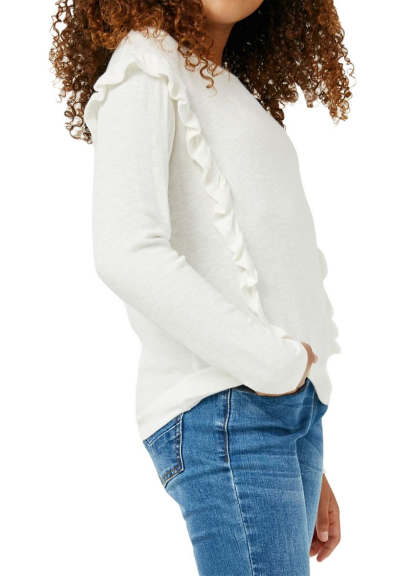 Girls 7-16 Marled Ribbed Knit Top