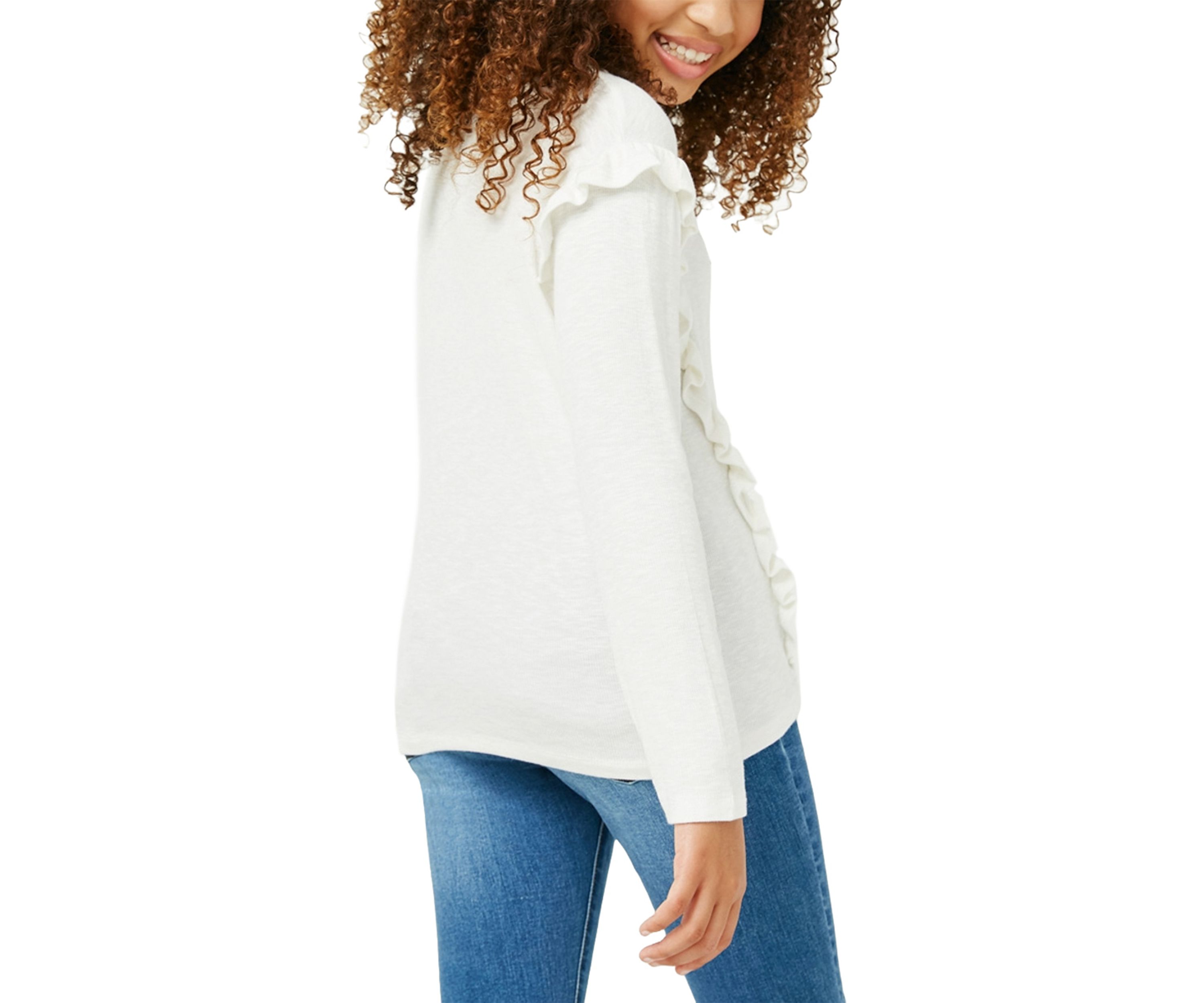 Girls 7-16 Marled Ribbed Knit Top