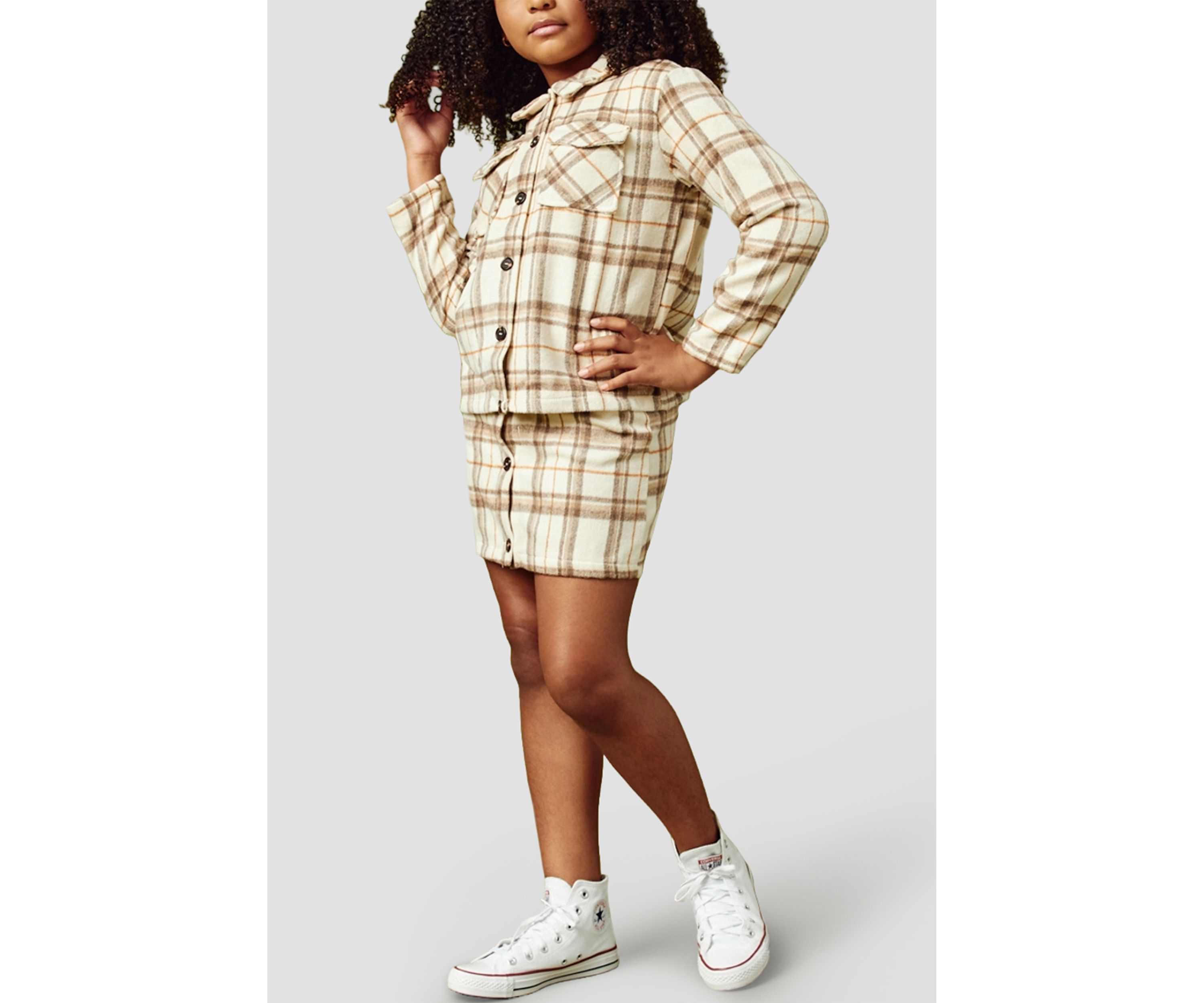 Girls 7-16 Plaid Shirt