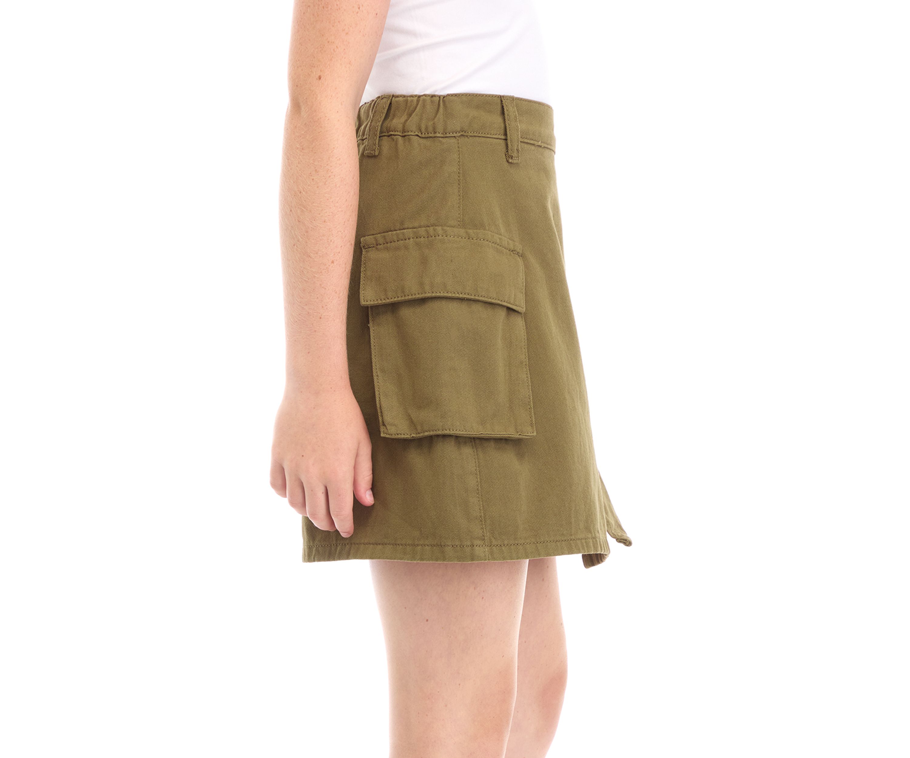 Girls 7-16 Overdyed Washed Wrapped Cargo Skirt