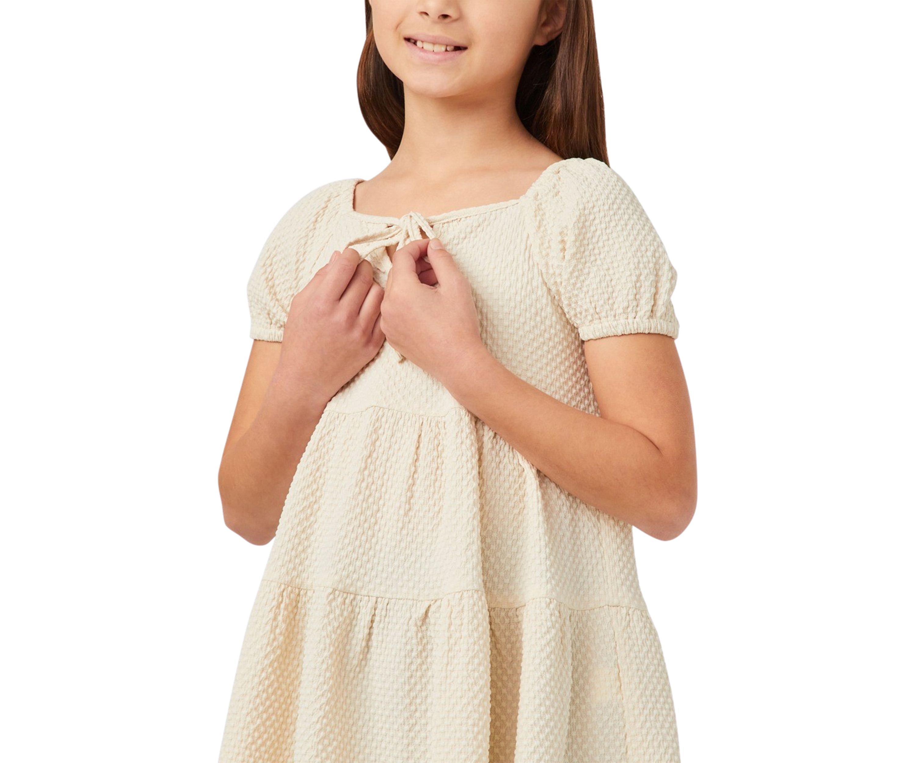 Girls 7-16 Textureed Puff Sleeve Top