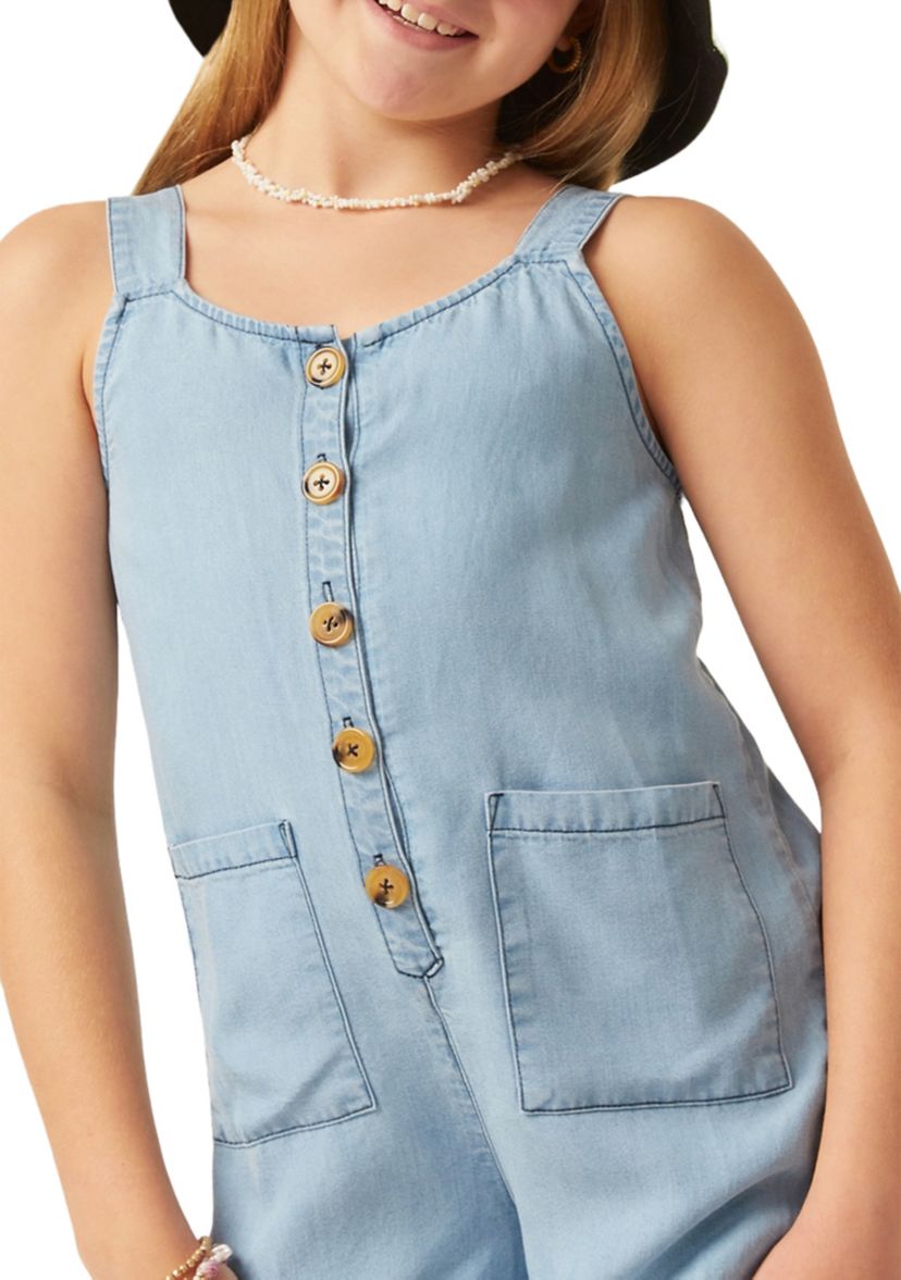 Girls 7-16 Tencel Ruffle Hem Jumpsuit