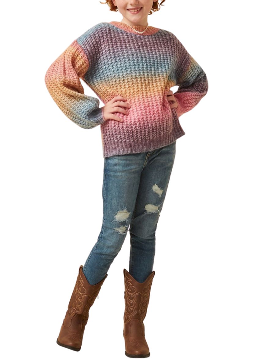 Girls 7-16 Ombré Stripe Sweater