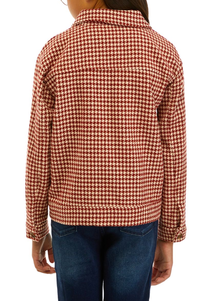 Girls 7-16 Houndstooth Jacket