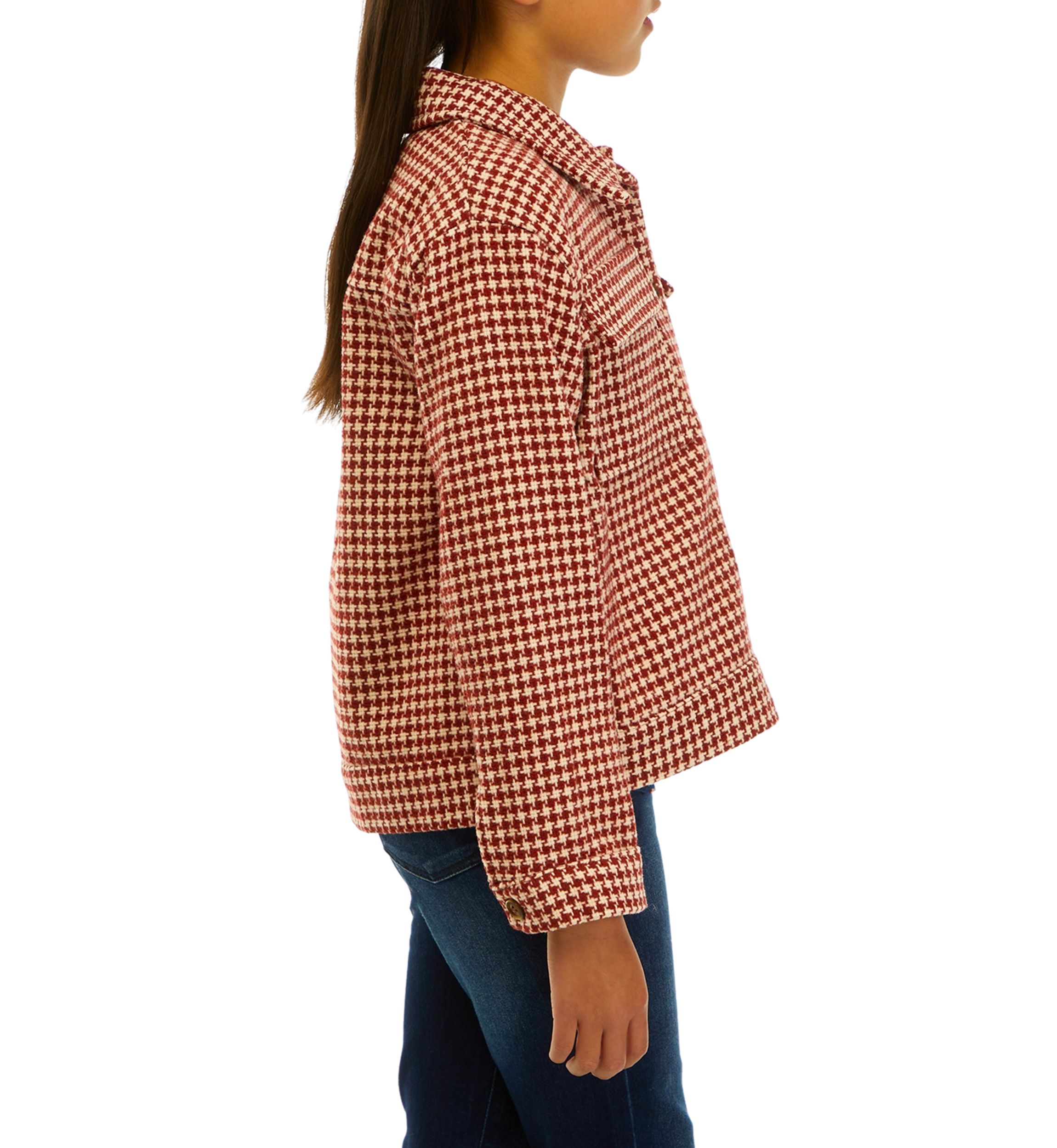 Girls 7-16 Houndstooth Jacket