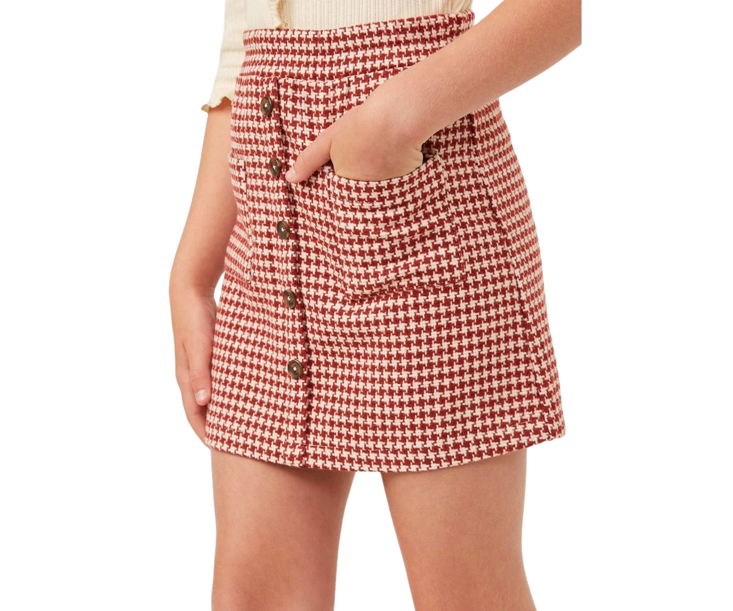 Girls 7-16 Houndstooth Skirt 