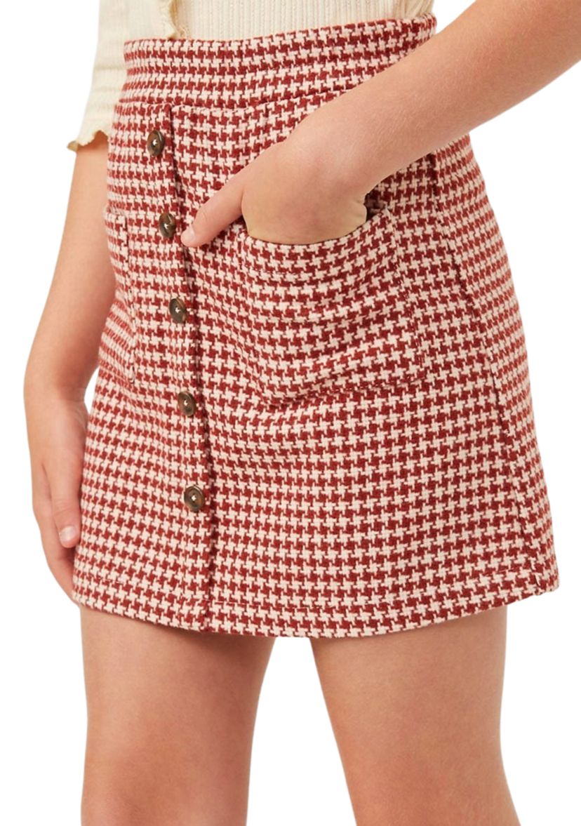 Girls 7-16 Houndstooth Skirt 