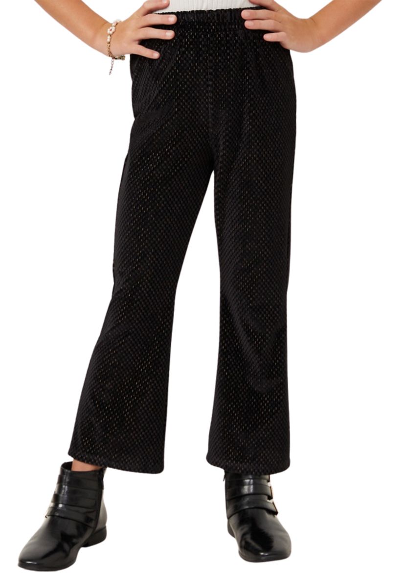 Girls 7-16 Textured Velvet Wide Leg Pants 