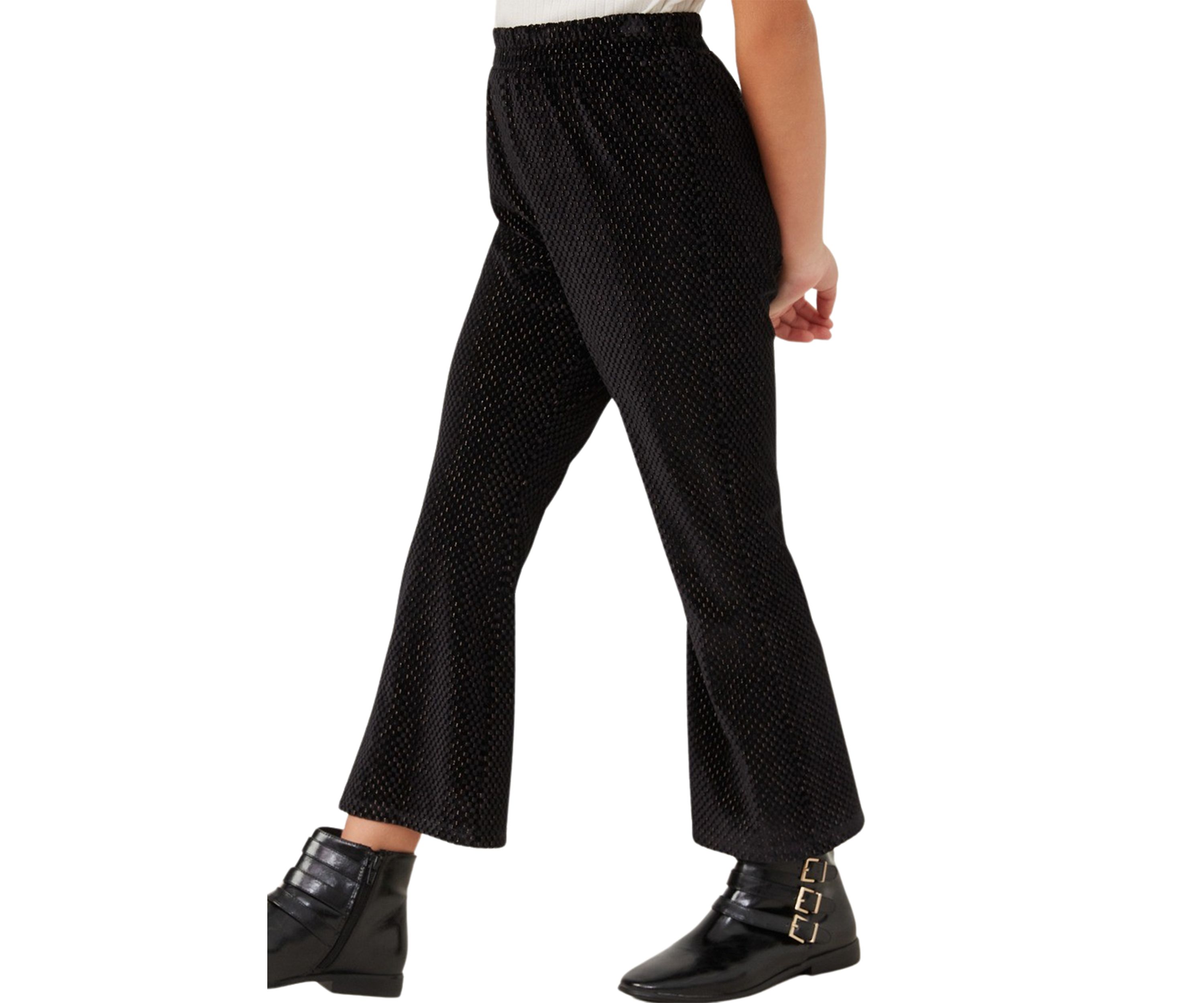 Girls 7-16 Textured Velvet Wide Leg Pants 