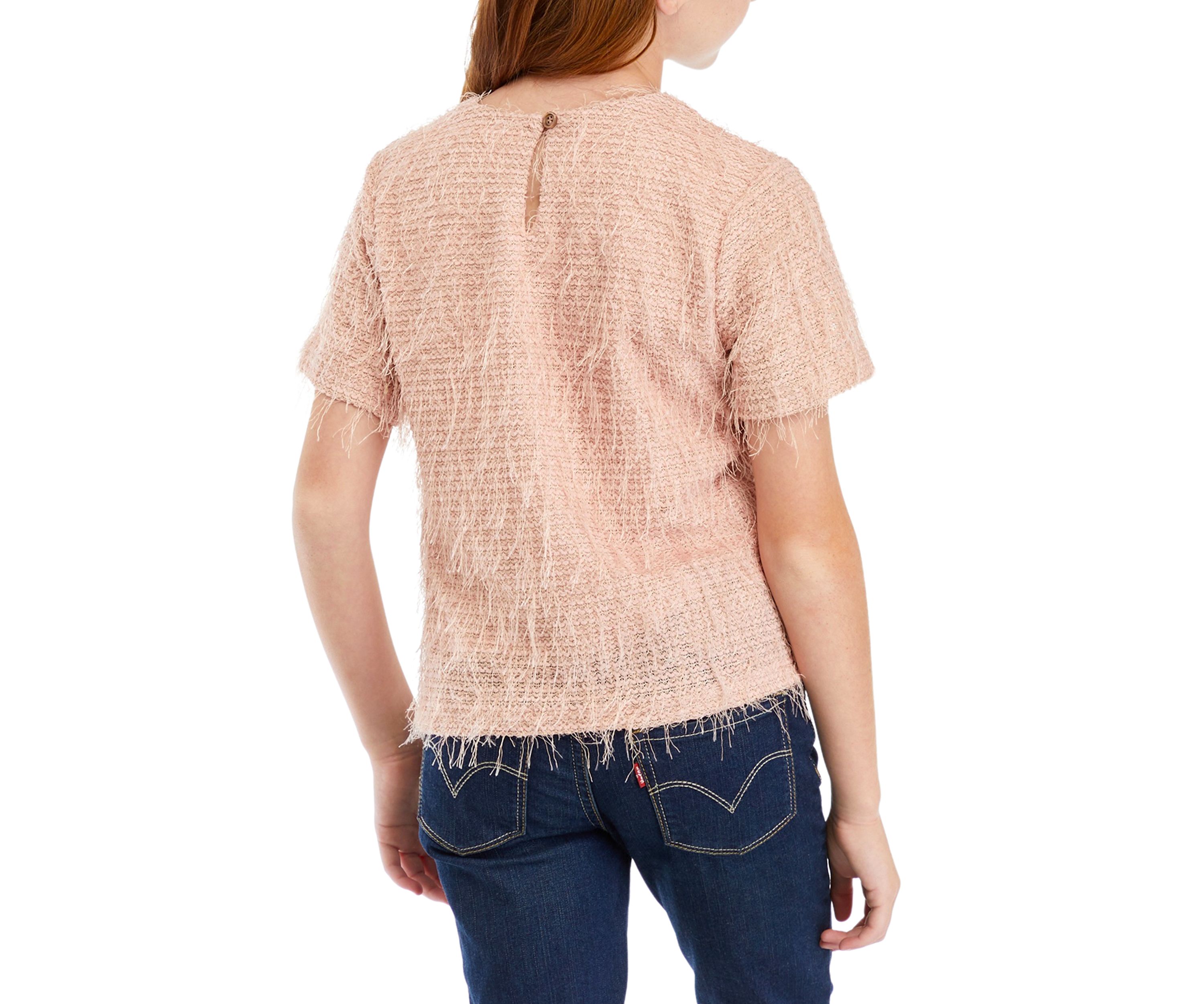 Girls 7-16 Textured Fringe Top