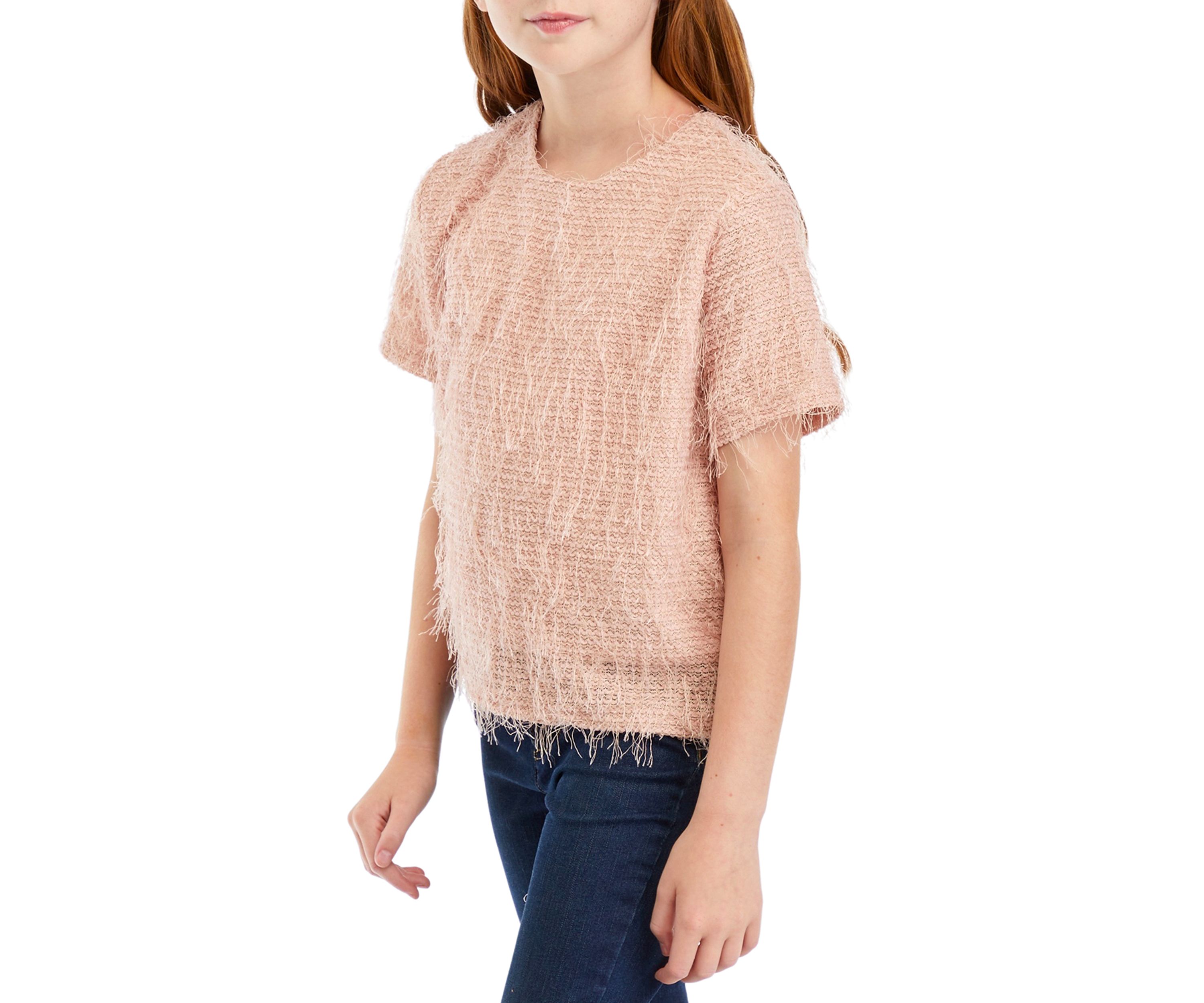 Girls 7-16 Textured Fringe Top