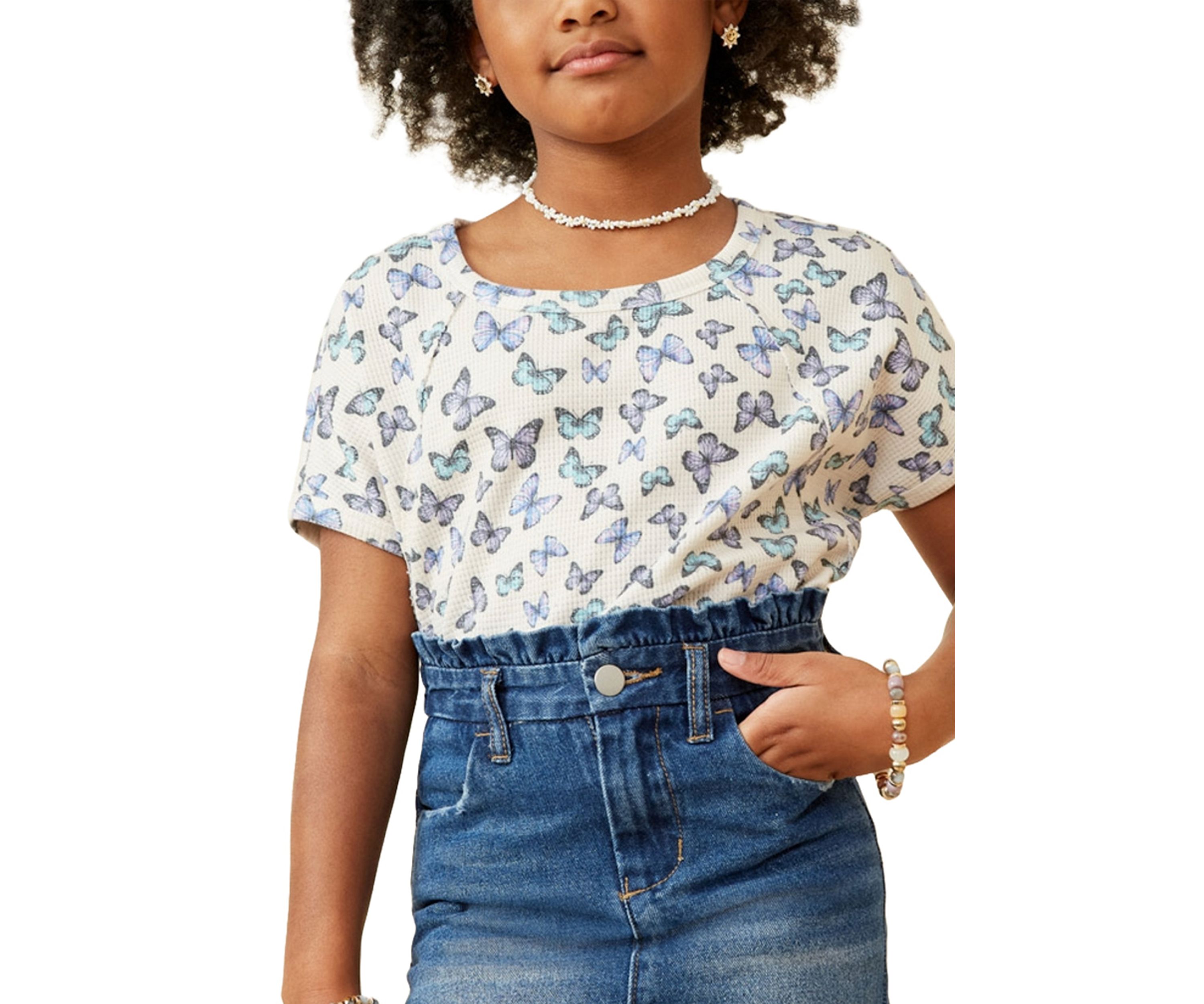 Girls 7-16 Butterfly Print Dolman T-Shirt