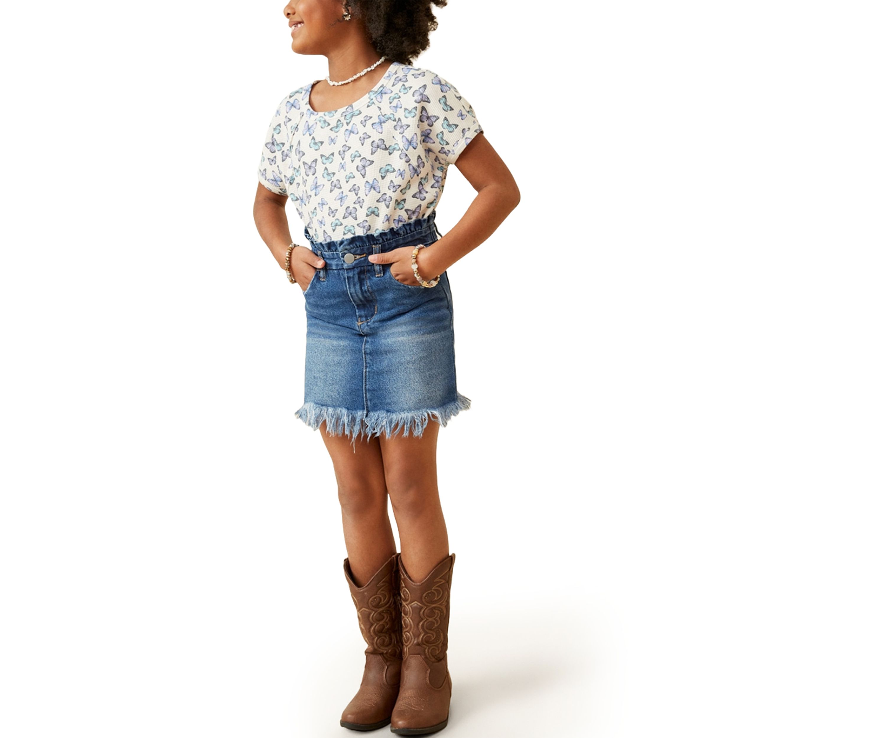 Girls 7-16 Butterfly Print Dolman T-Shirt