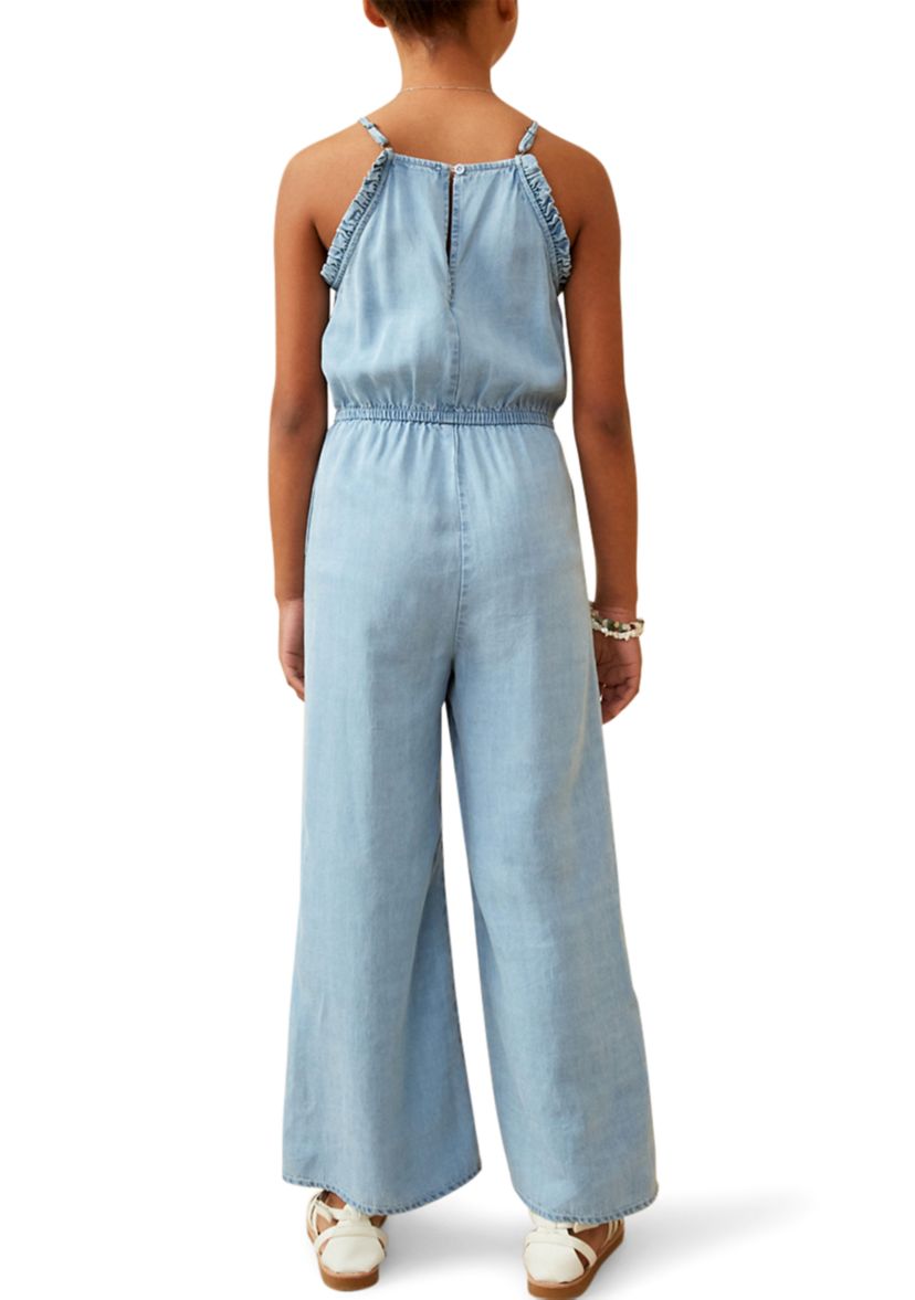 Girls 7-16 Ruffled Halter Wide Leg Jumpsuit