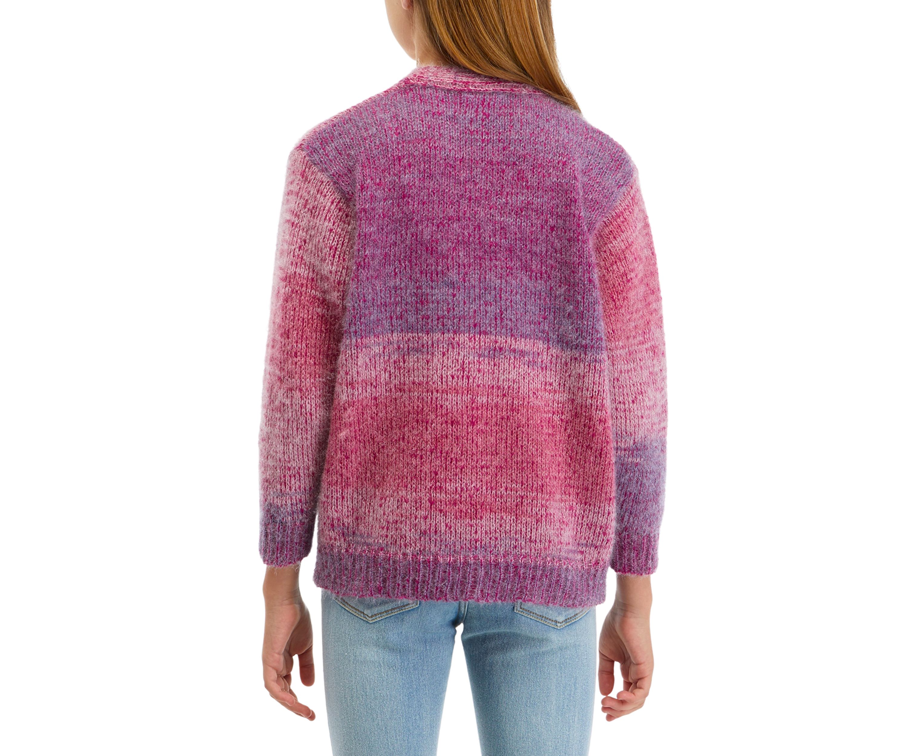 Girls 7-16 Sweater Knit Cardigan with Pearl Buttons