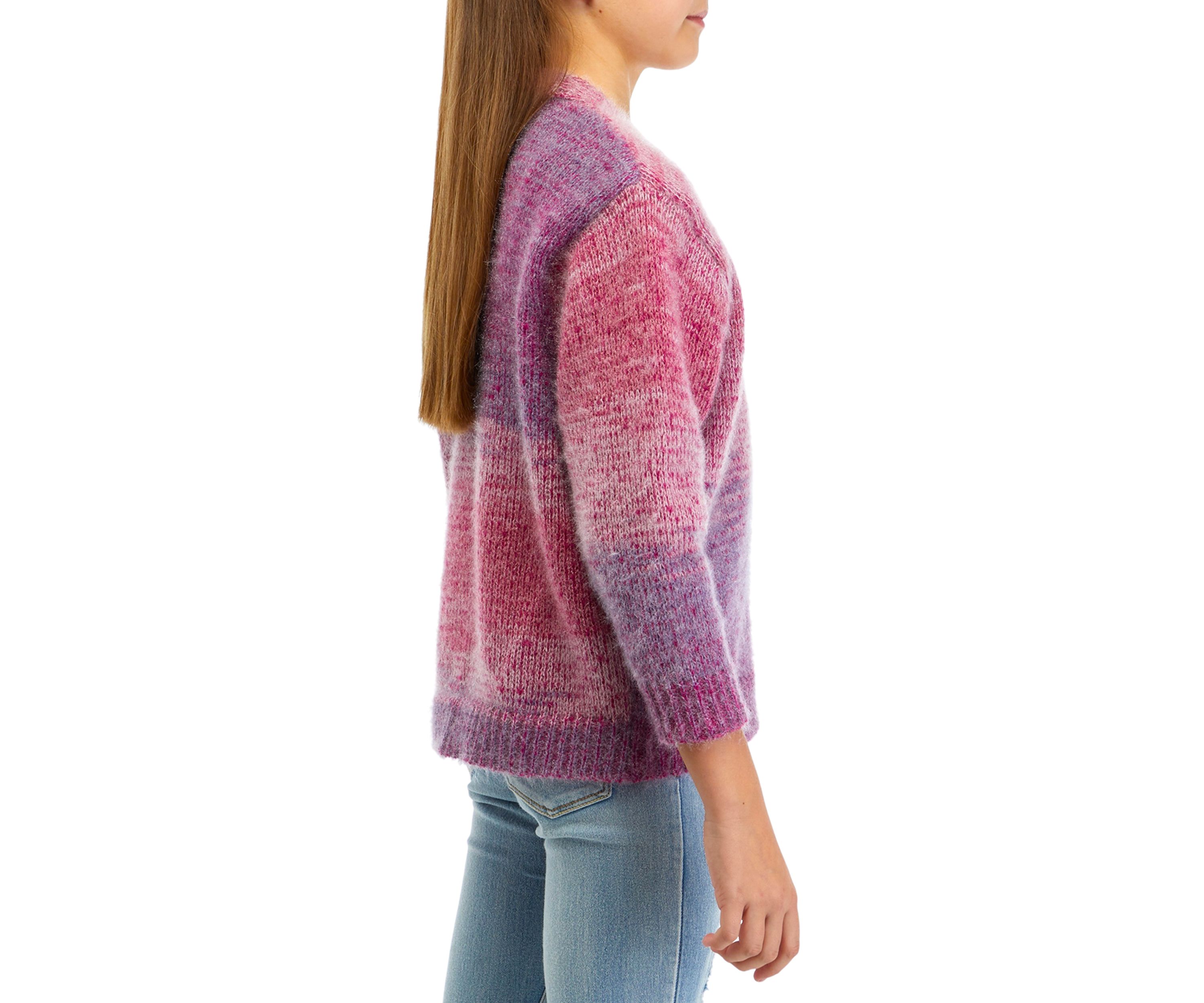 Girls 7-16 Sweater Knit Cardigan with Pearl Buttons