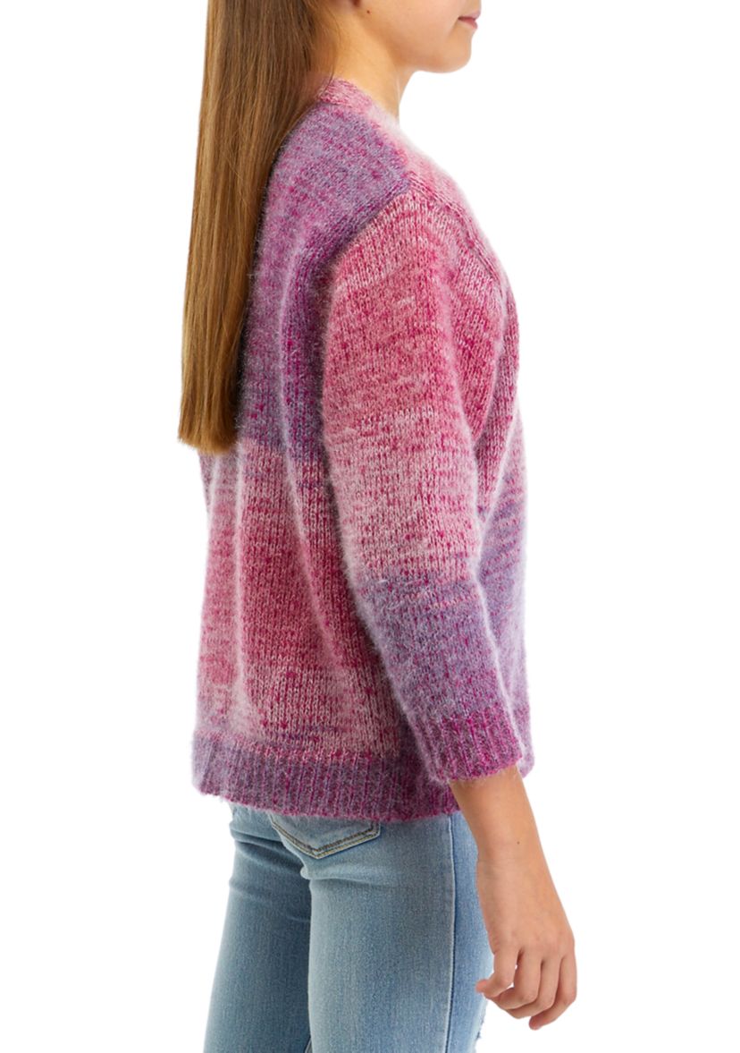 Girls 7-16 Sweater Knit Cardigan with Pearl Buttons