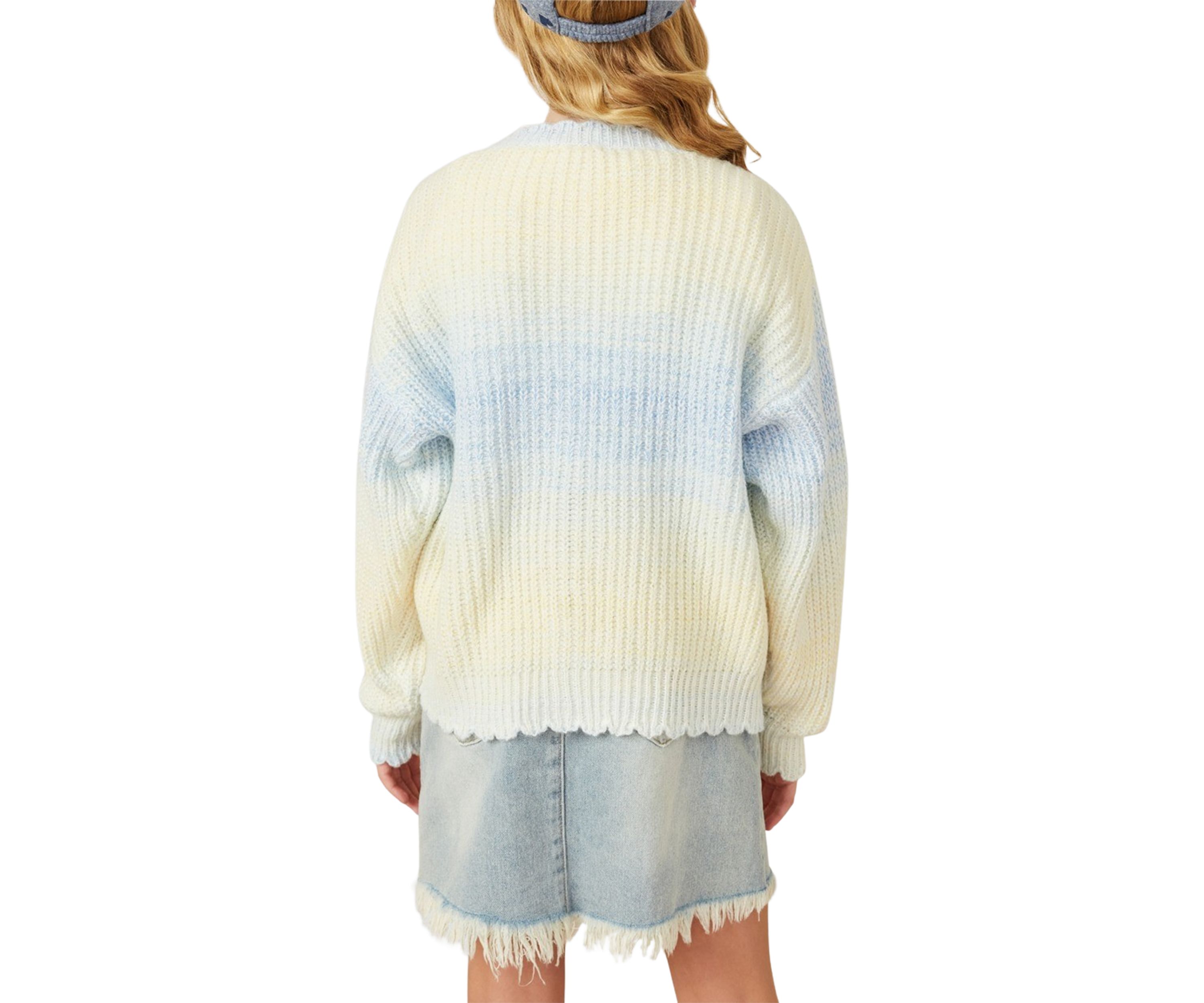 Girls 7-16 Ombré Cardigan with Pearl Buttons