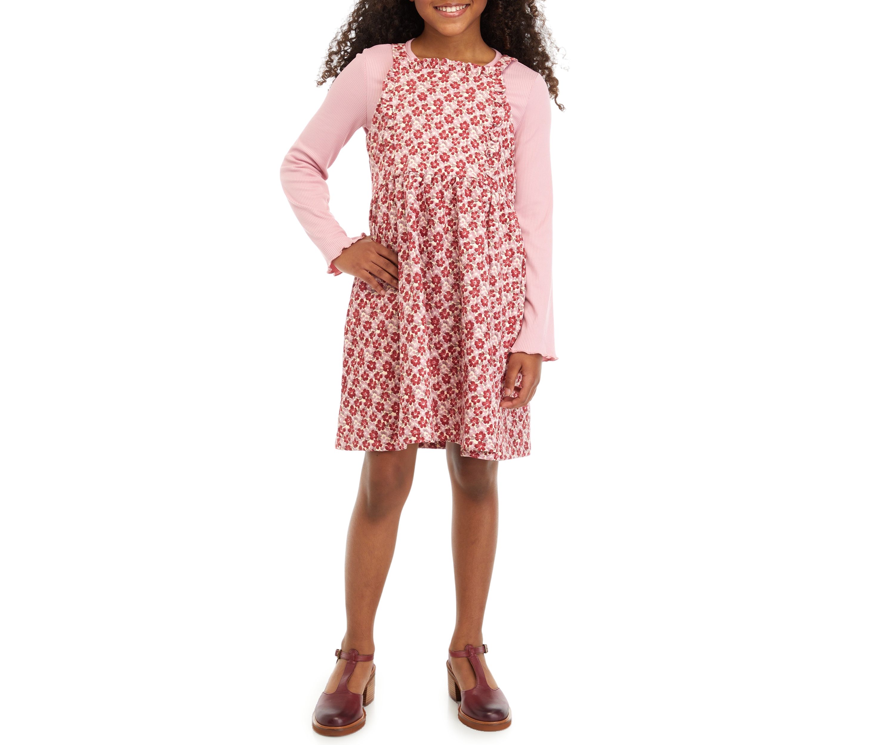 Girls 7-16 Floral Jumper