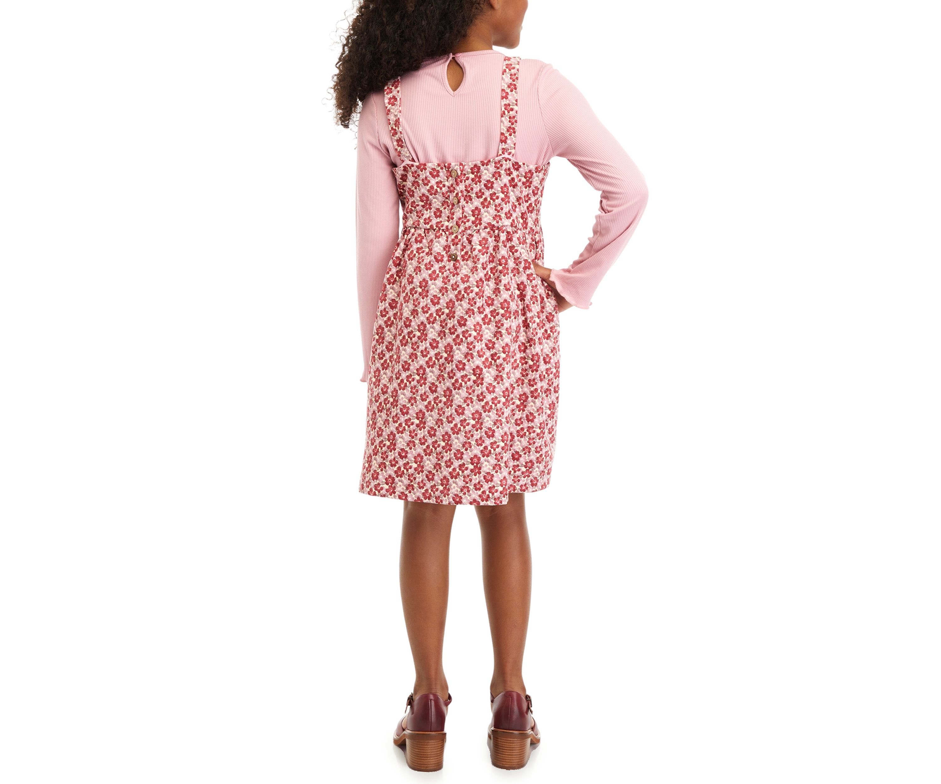 Girls 7-16 Floral Jumper