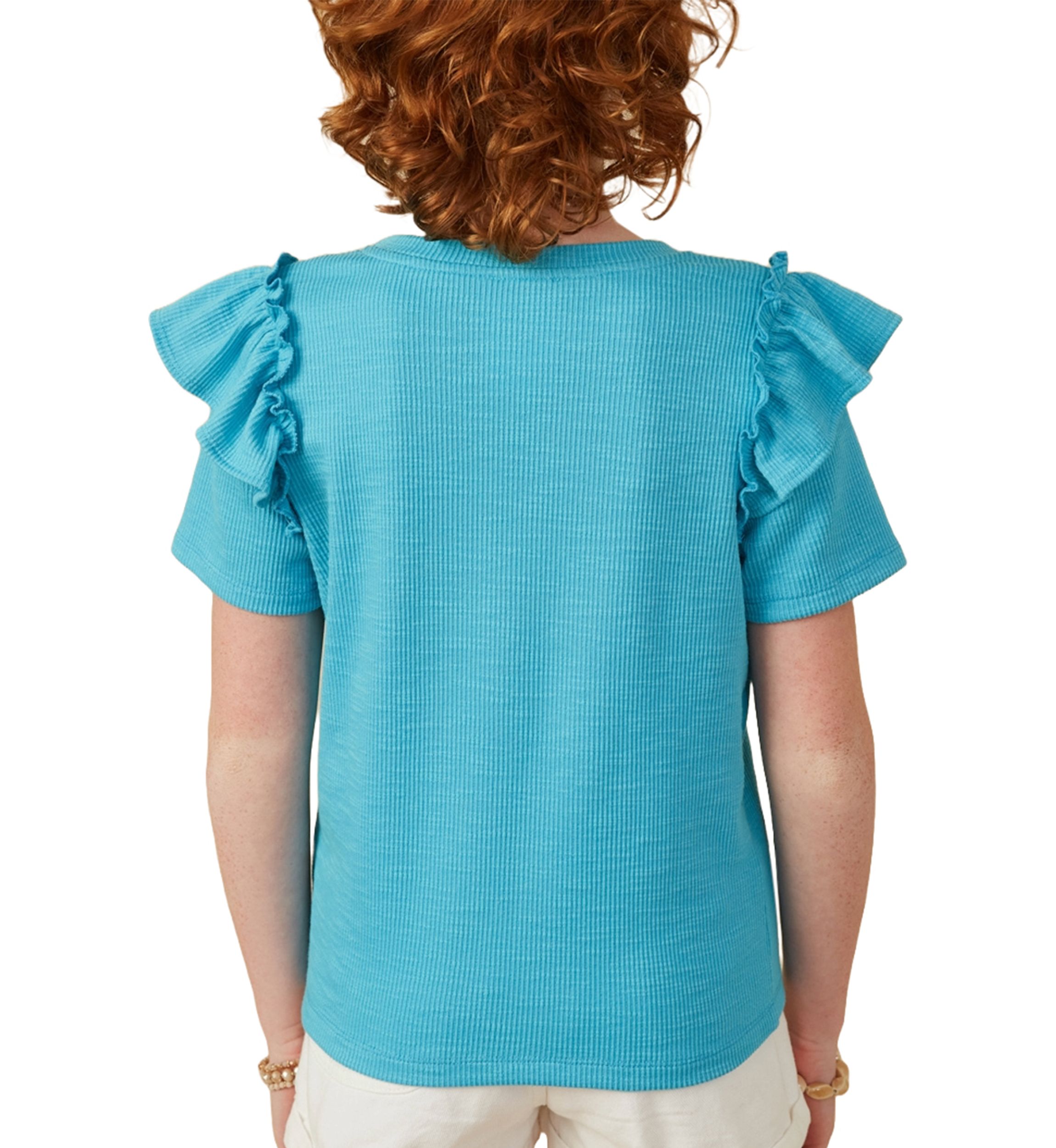 Girls 7-16 Marled Ruffle Top