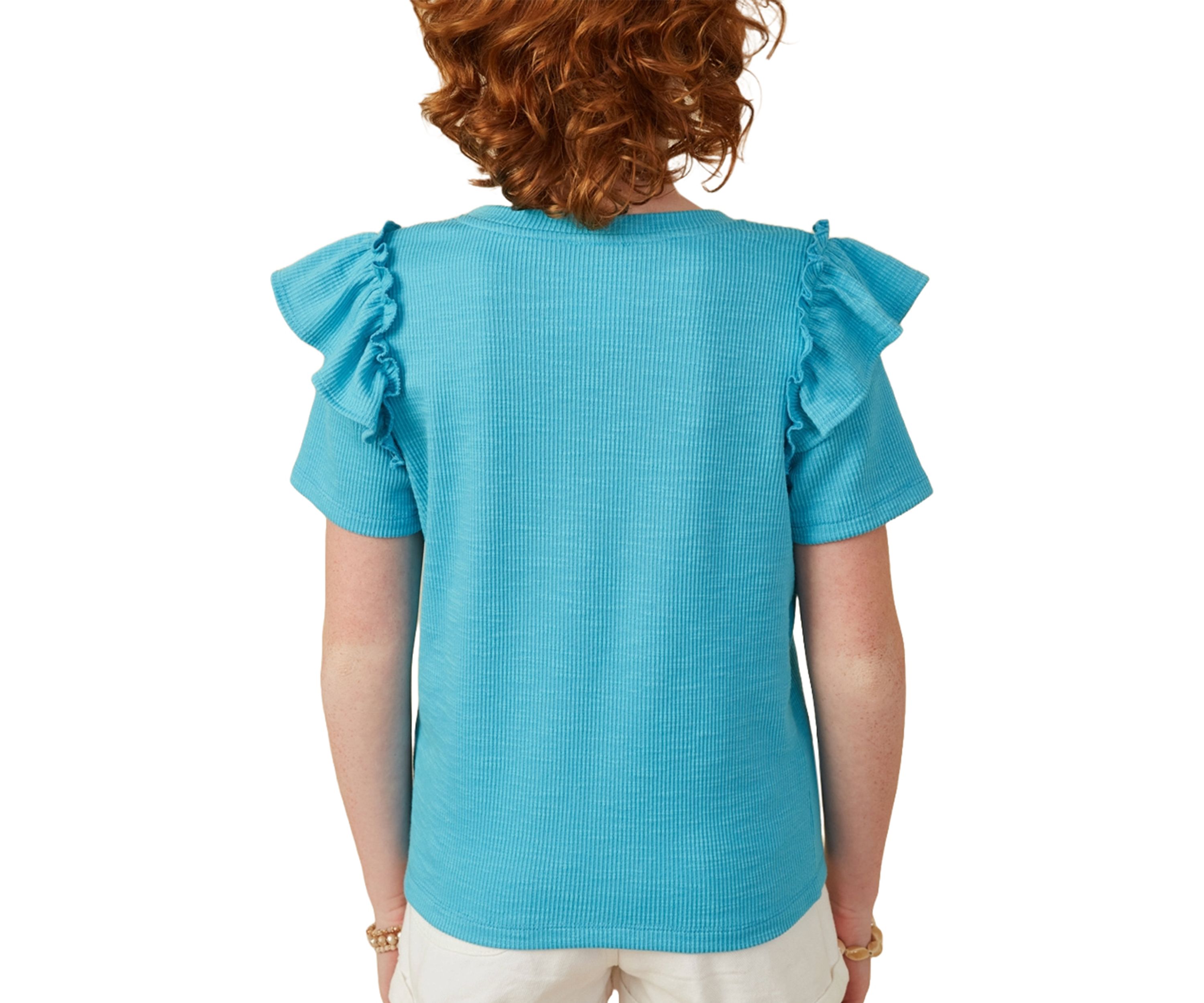 Girls 7-16 Marled Ruffle Top