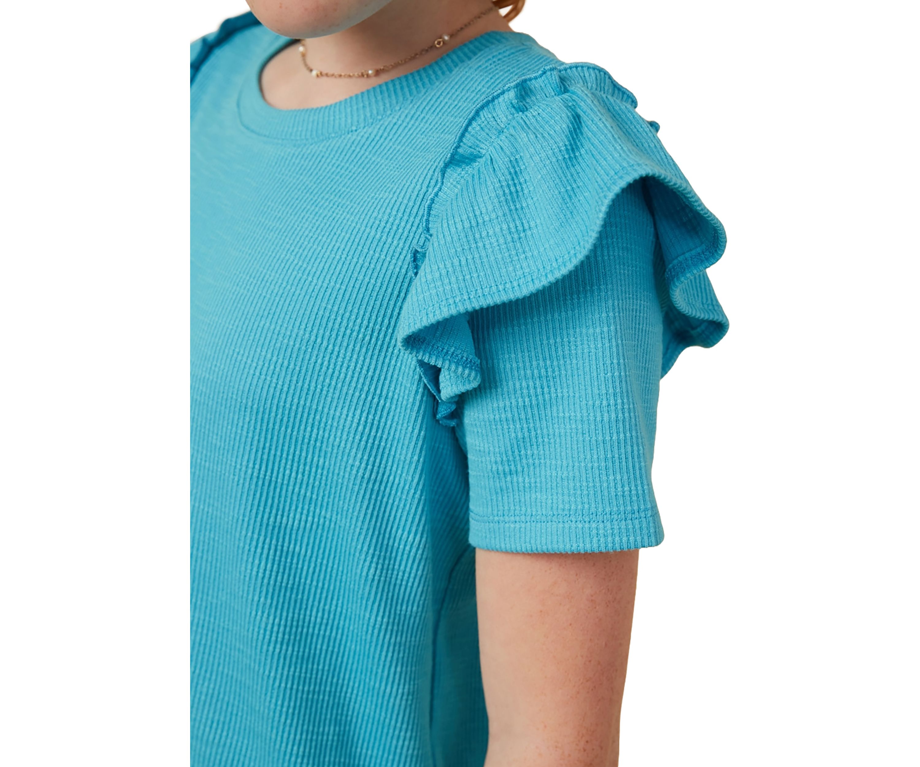 Girls 7-16 Marled Ruffle Top