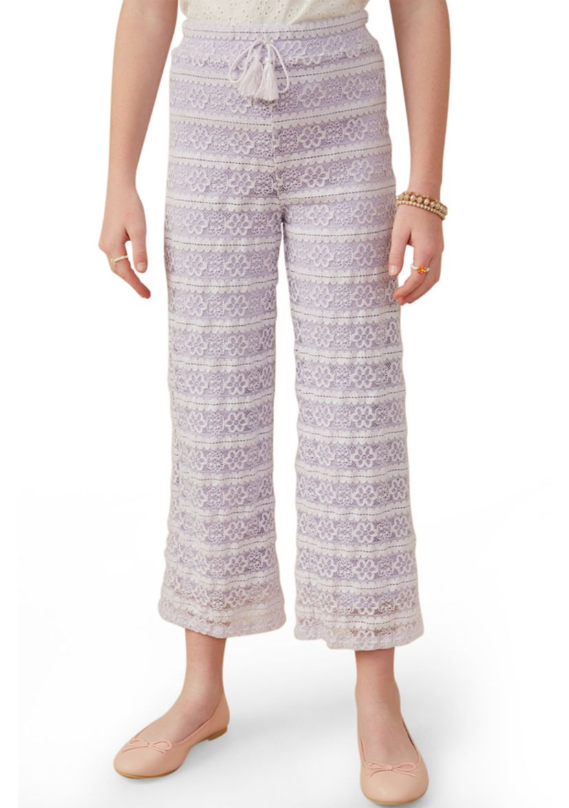 Girls 7-16 Tassel Tie Stretch Floral Printed Pants