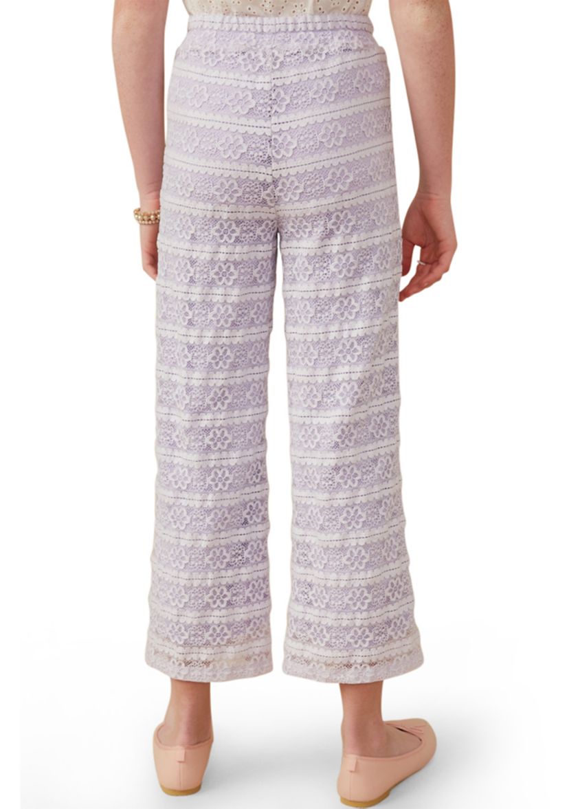 Girls 7-16 Tassel Tie Stretch Floral Printed Pants