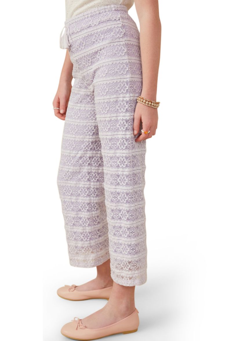 Girls 7-16 Tassel Tie Stretch Floral Printed Pants