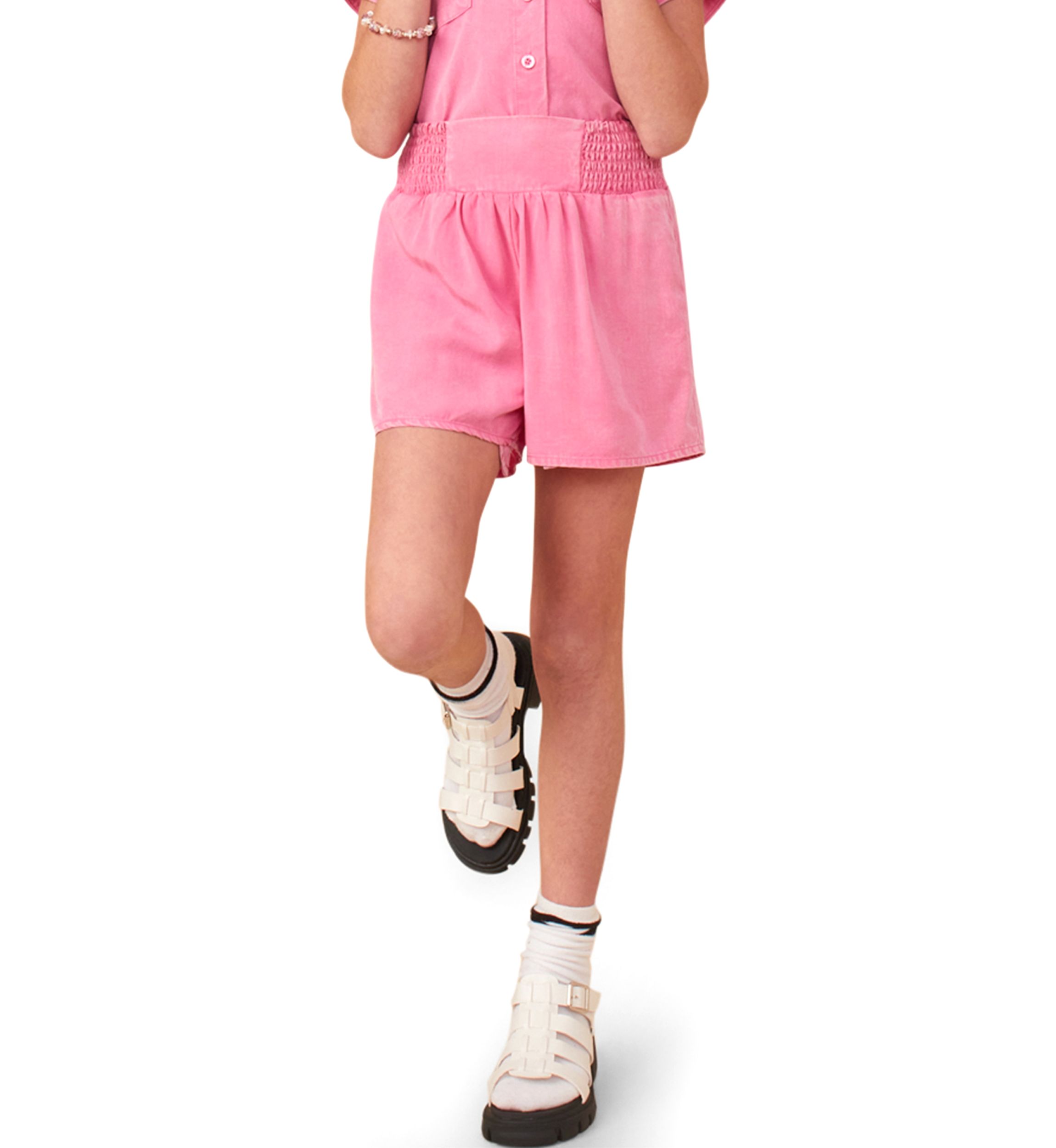 Girls 7-16 Garment Dyed Smock Shorts