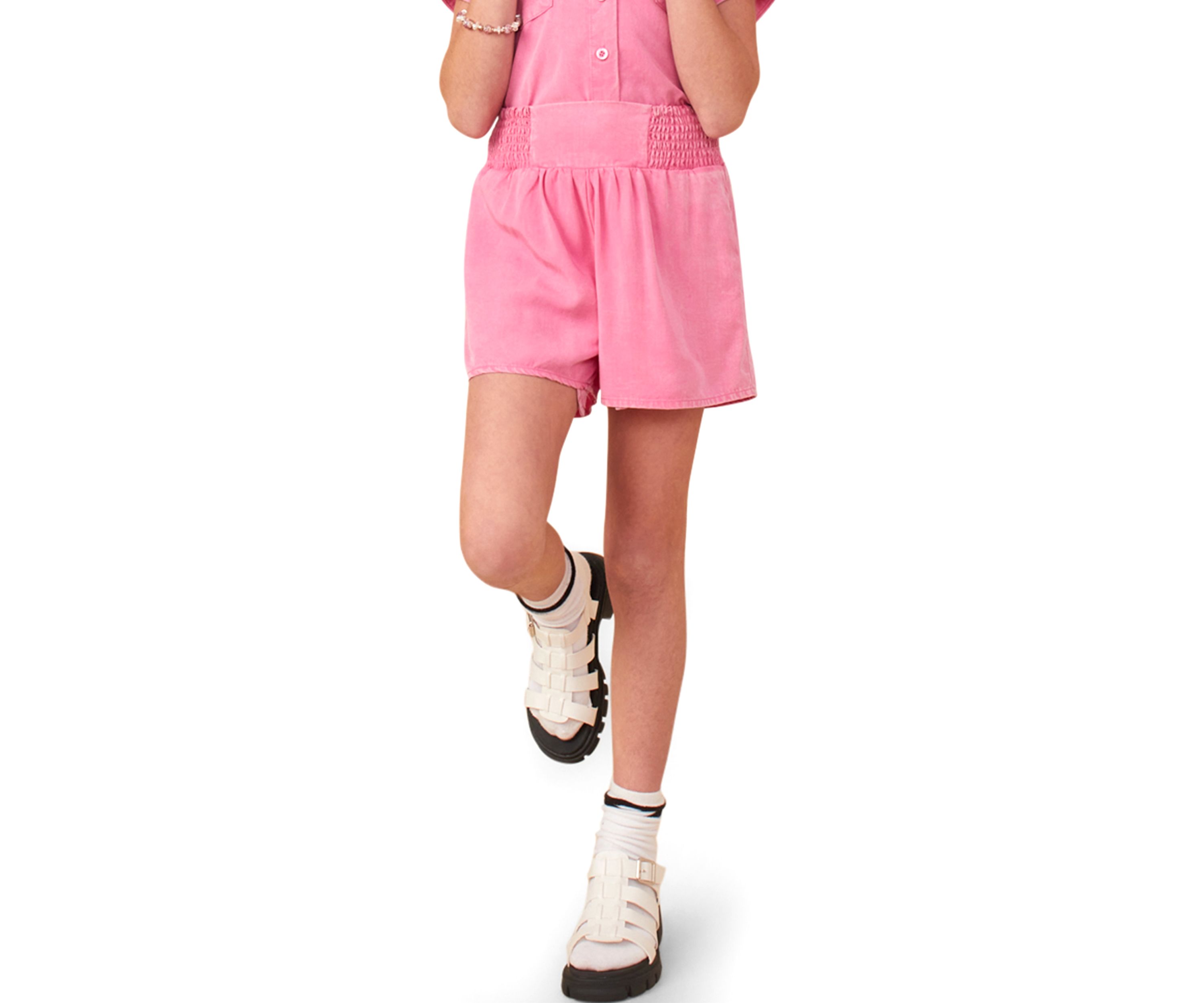 Girls 7-16 Garment Dyed Smock Shorts