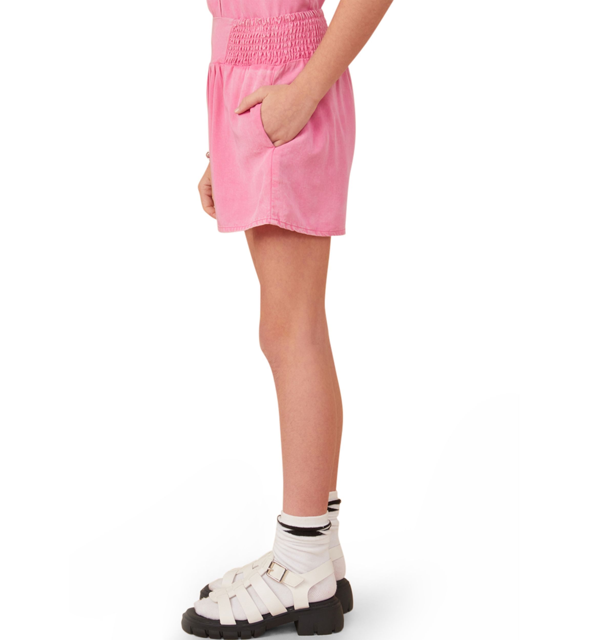 Girls 7-16 Garment Dyed Smock Shorts