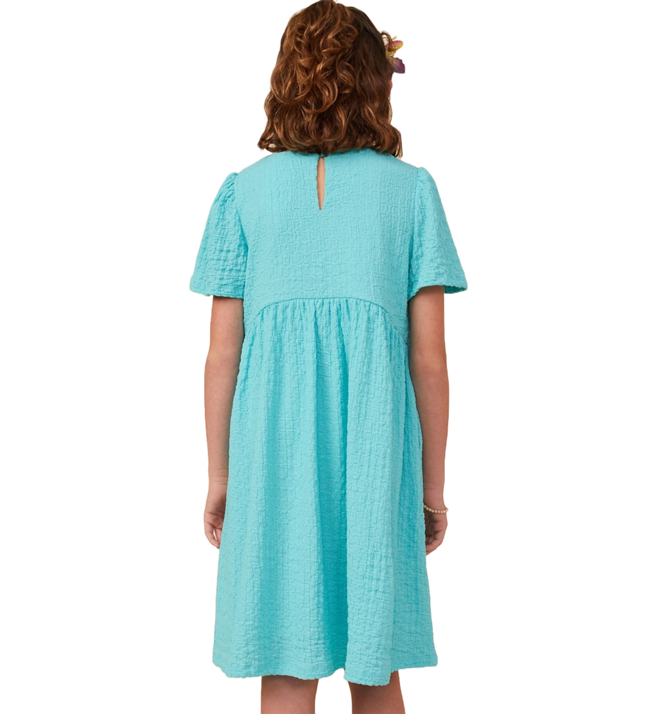 Girls 7-16 Textured Rounded Waistline Dress