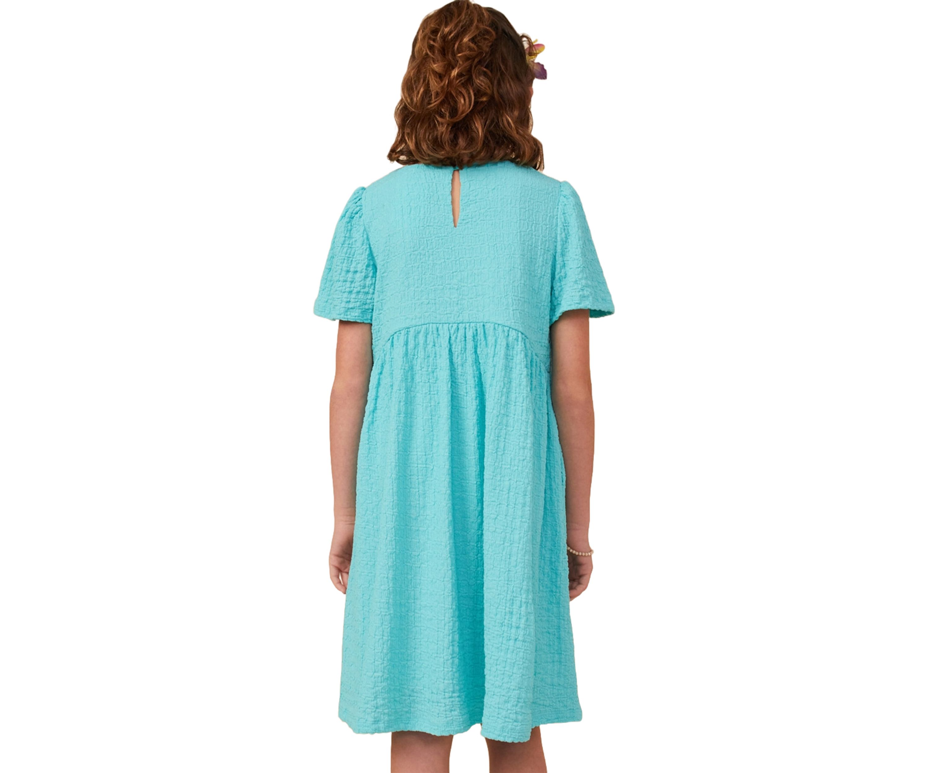 Girls 7-16 Textured Rounded Waistline Dress