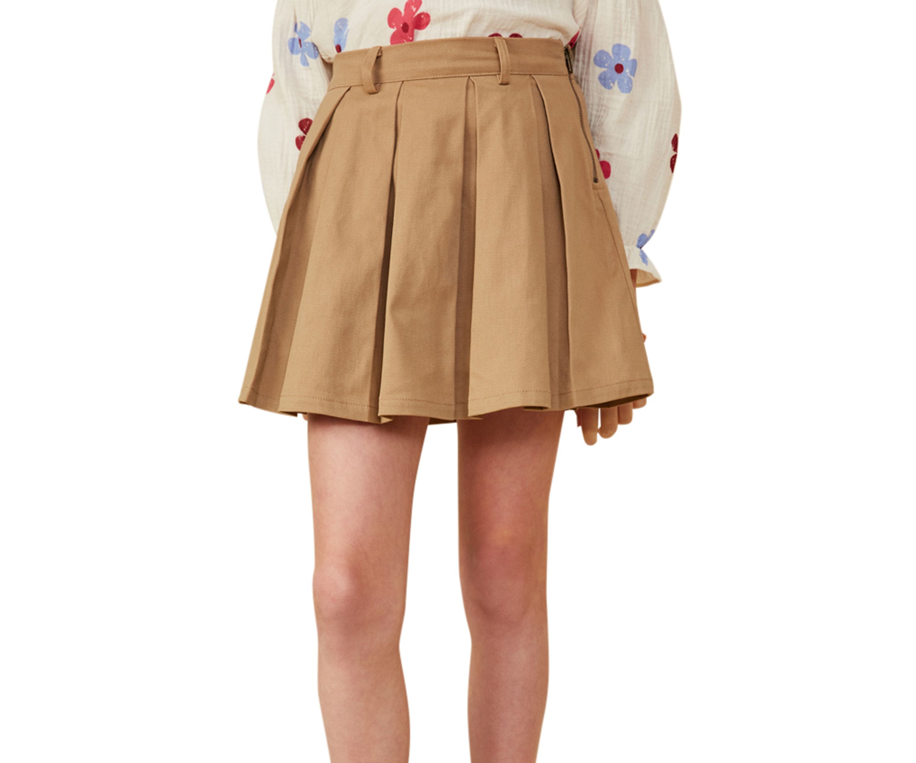Girls 7-16 Pleated Skirt with Side Zipper
