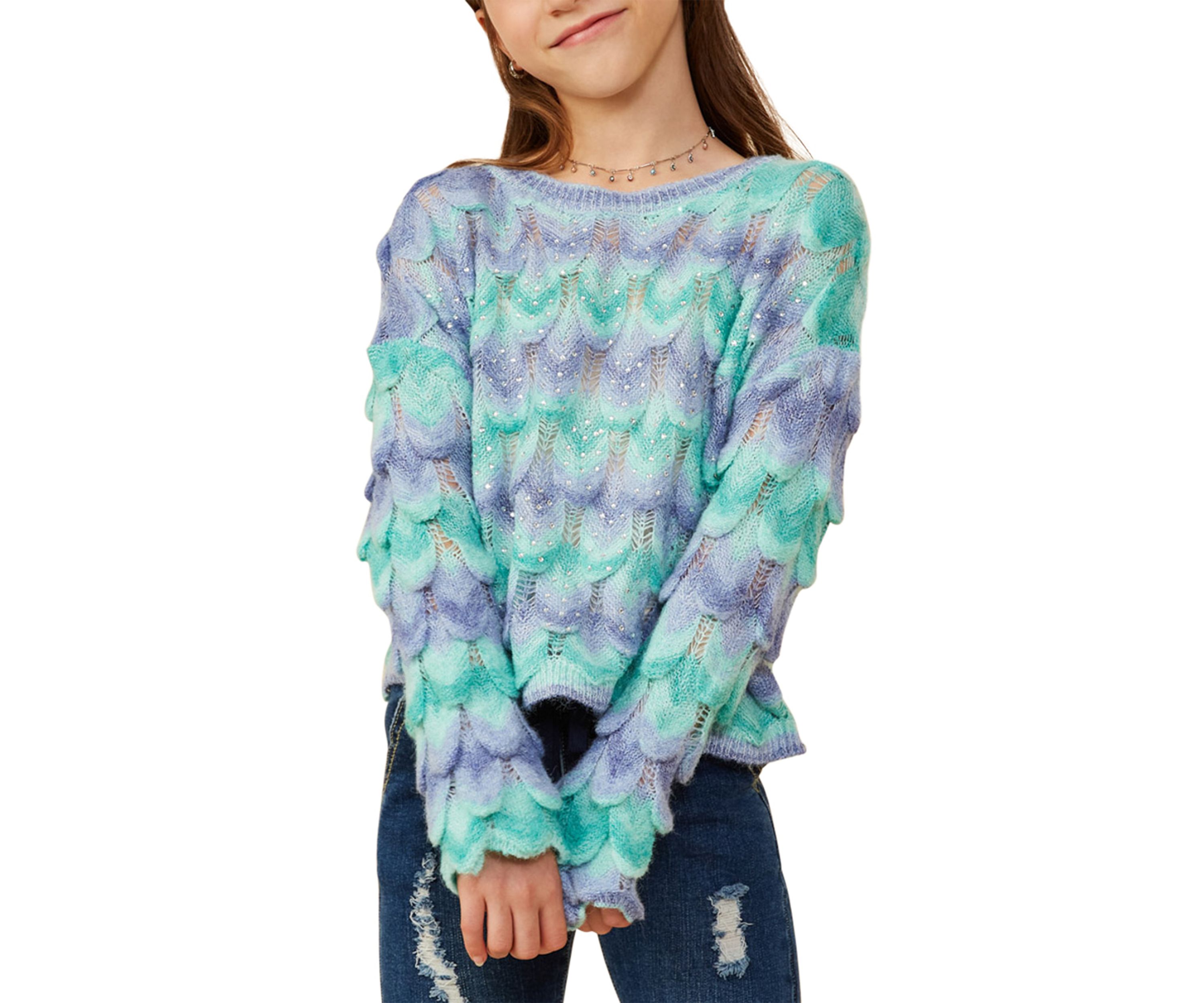 Girls 7-16 Ombré Mermaid Sweater 