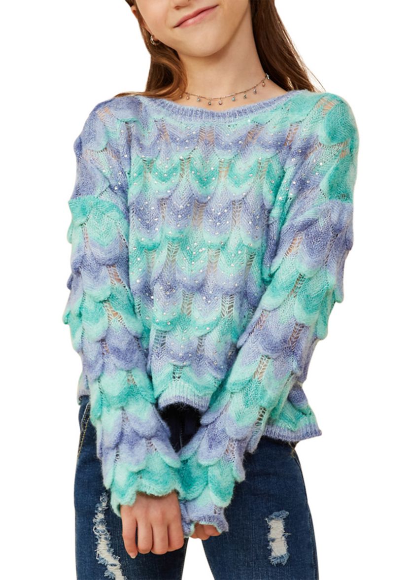 Girls 7-16 Ombré Mermaid Sweater 