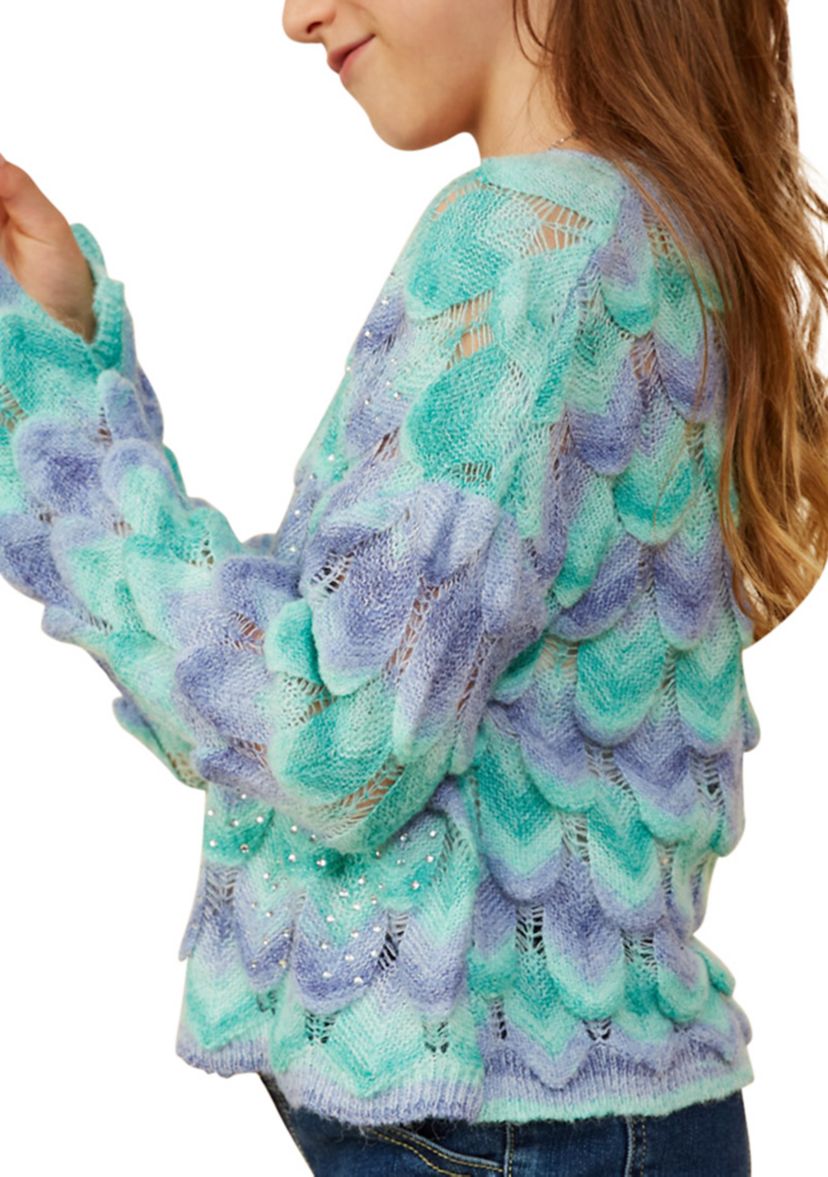 Girls 7-16 Ombré Mermaid Sweater 