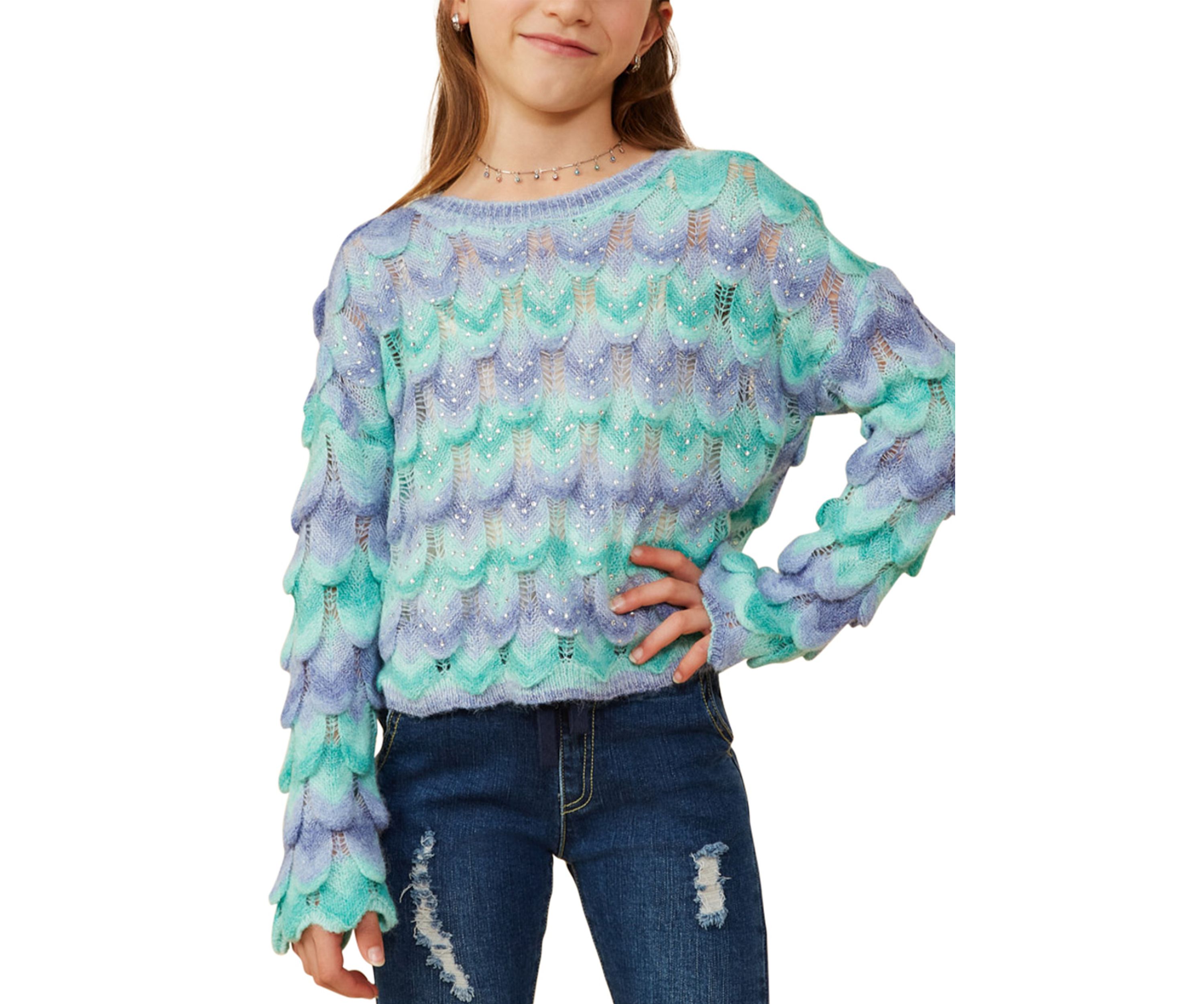 Girls 7-16 Ombré Mermaid Sweater 