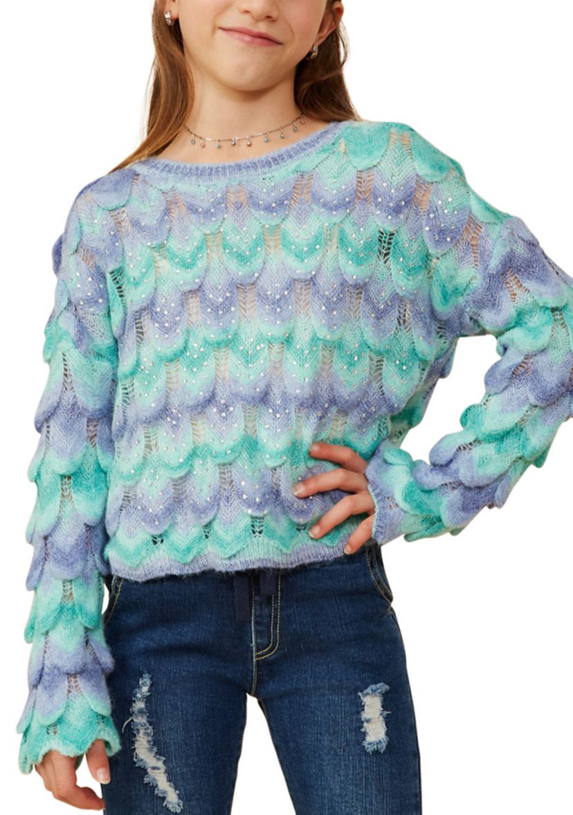 Girls 7-16 Ombré Mermaid Sweater 