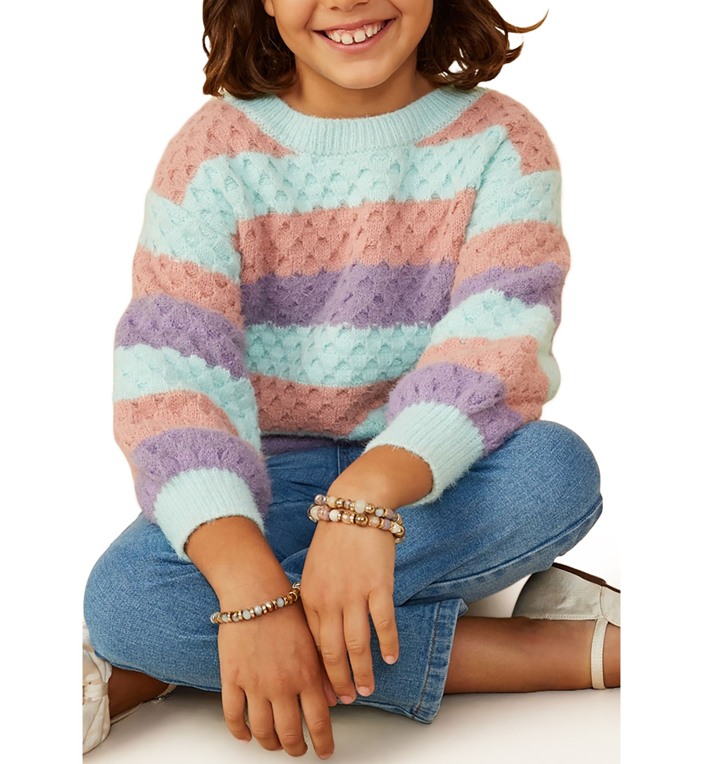 Girls 7-16 Color Block Brights Sweater