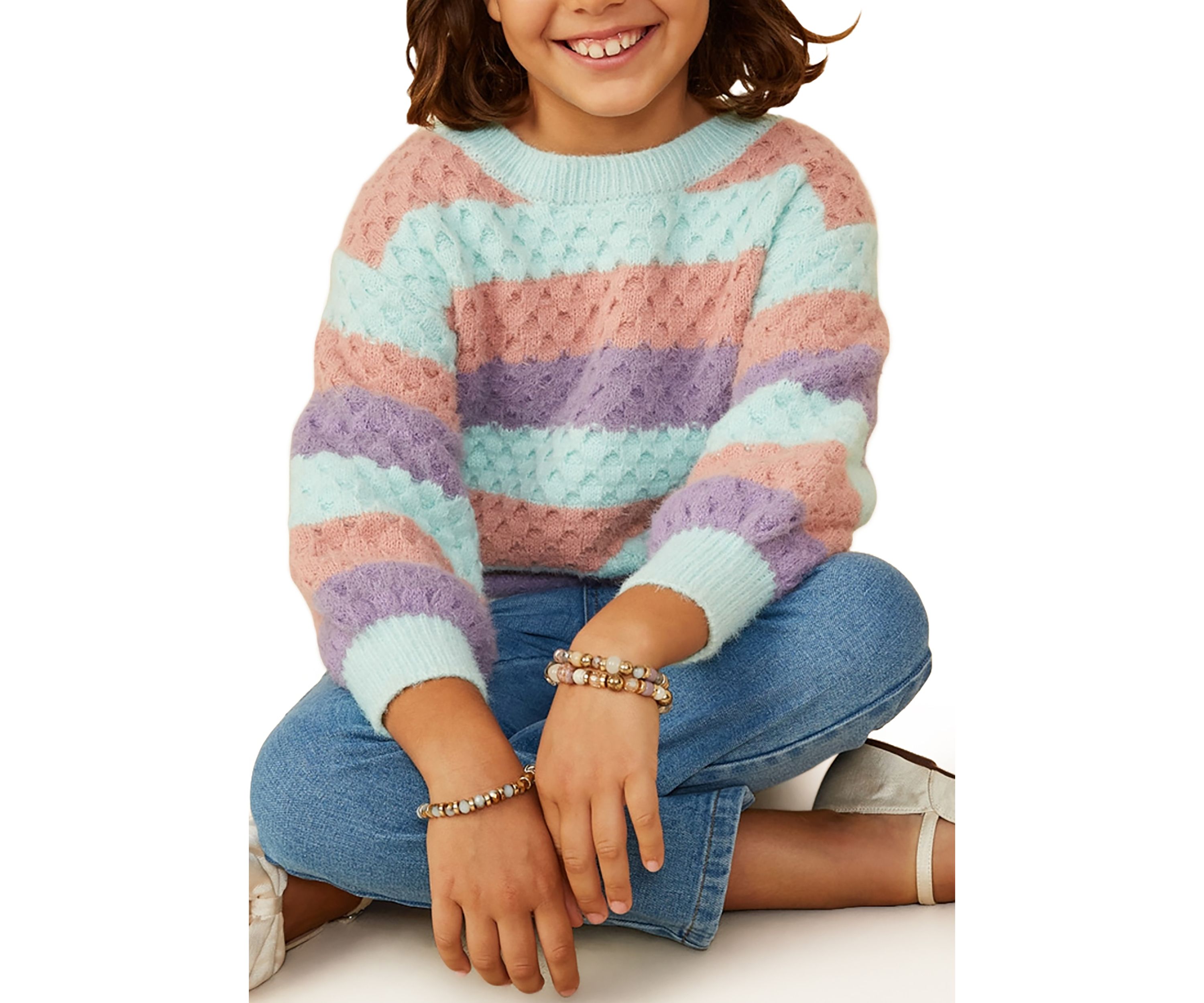 Girls 7-16 Color Block Brights Sweater