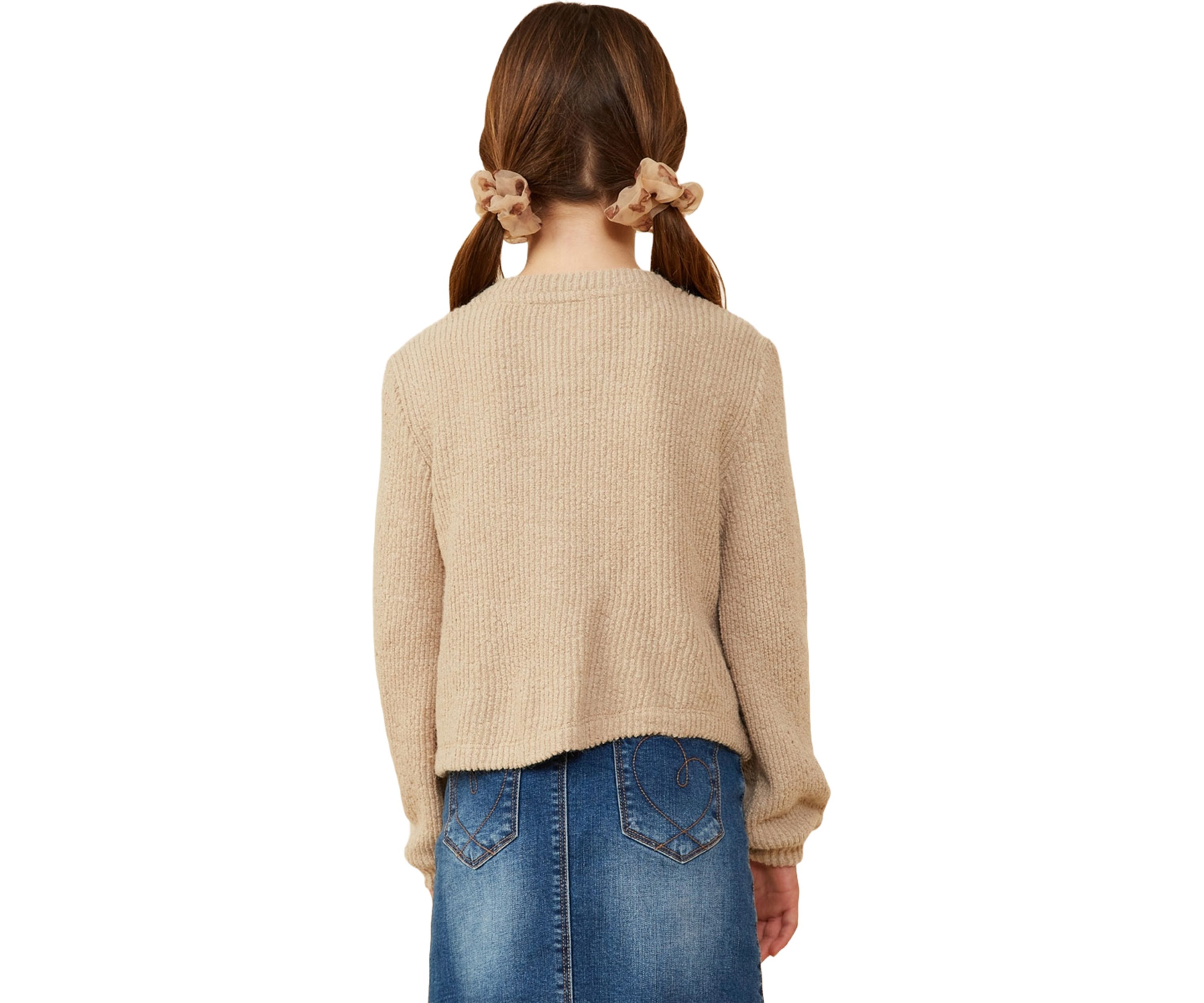 Girls 7-16 Fringe Long Sleeve Top