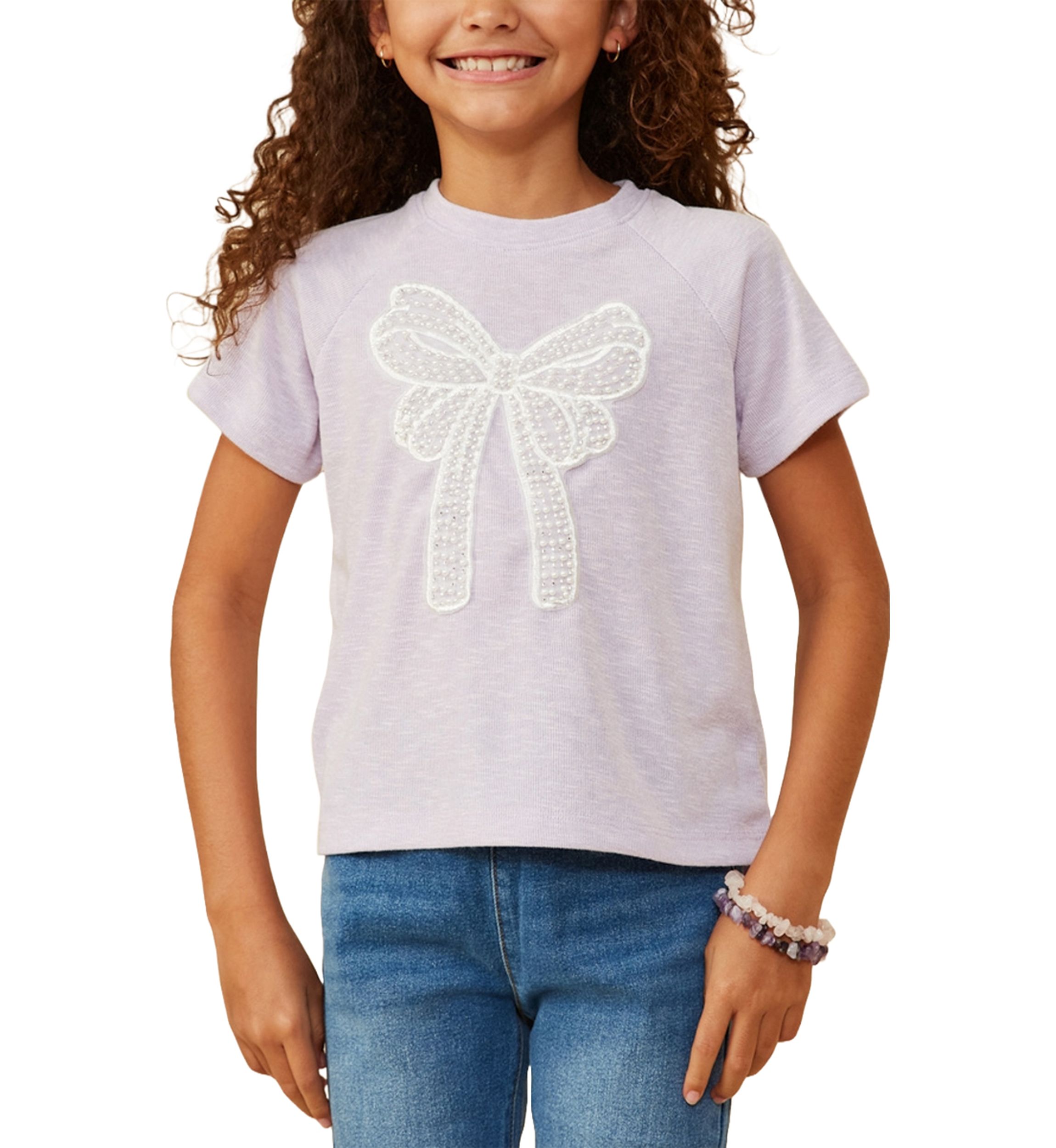 Girls 7-16 Pearl Ribbon Knit Top