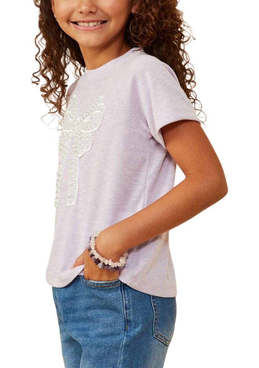 Girls 7-16 Pearl Ribbon Knit Top