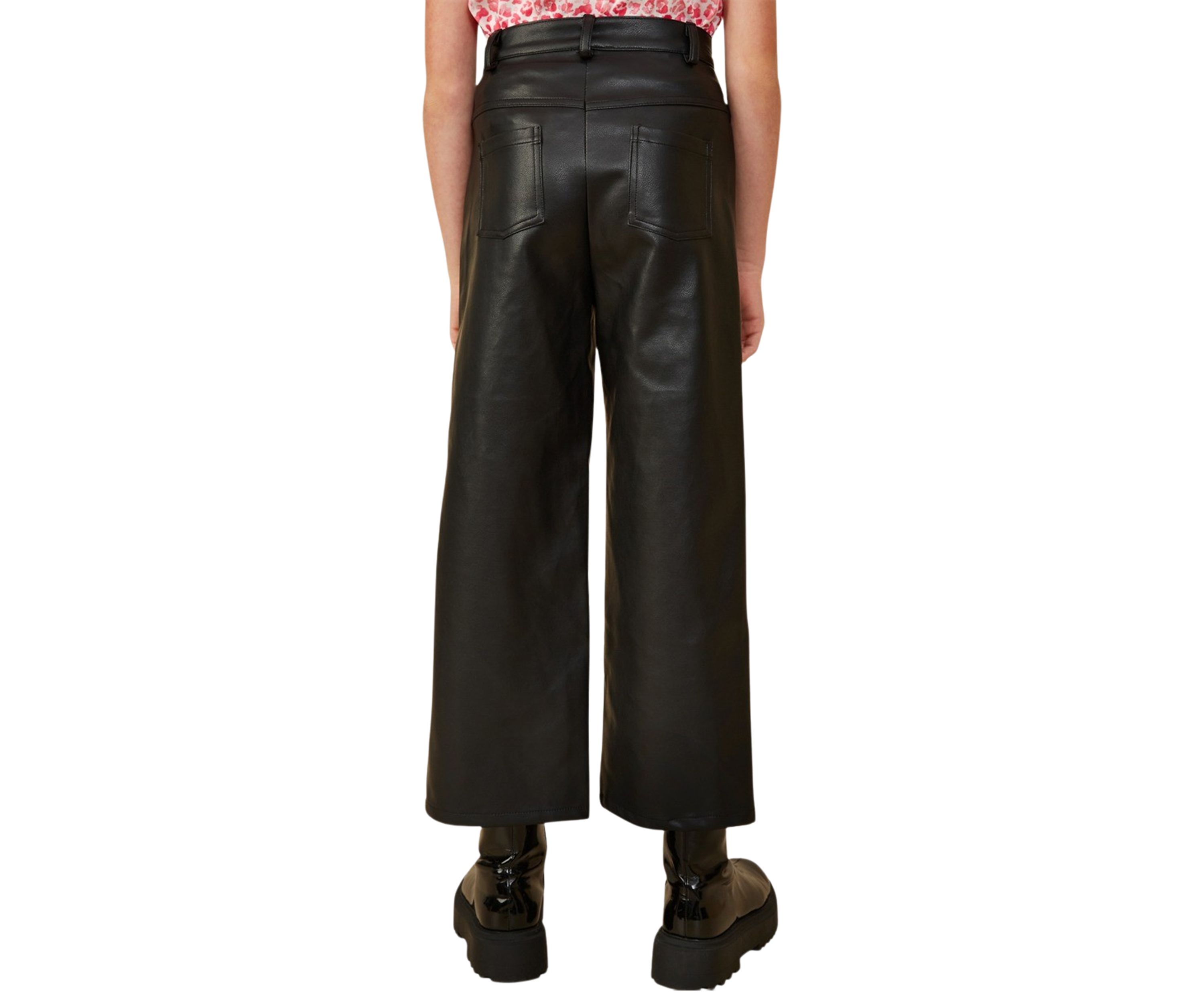 Girls 7-16 Faux Leather Straight Leg Pants