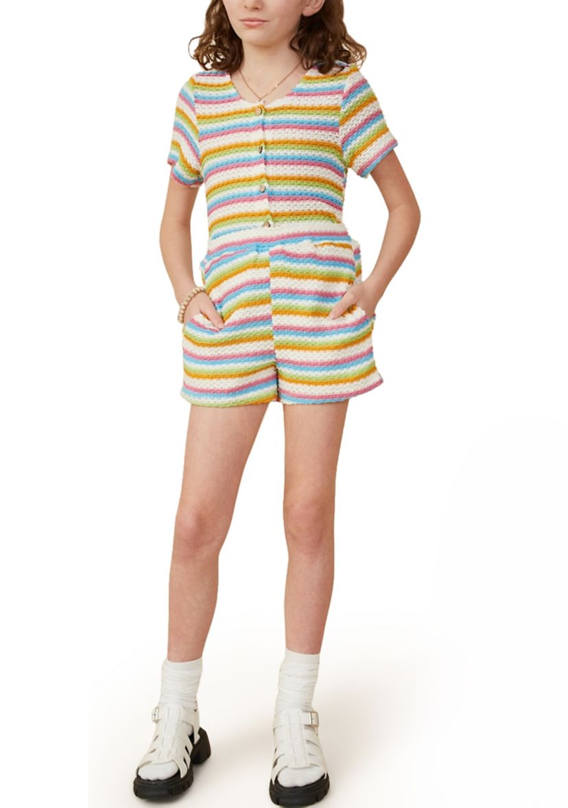 Girls 7-16 Striped Shorts